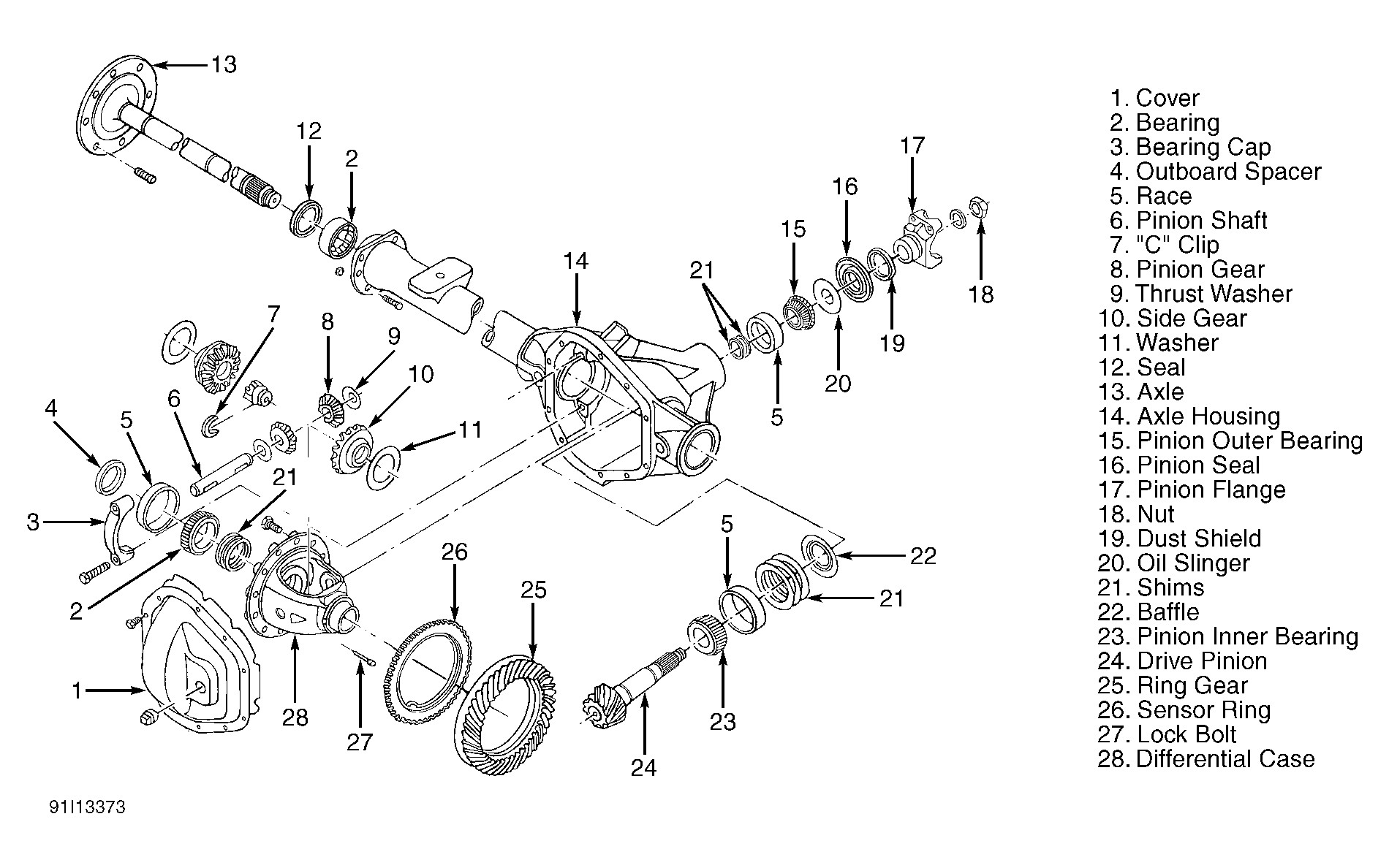 Dana 60 Front Axle Parts Diagram