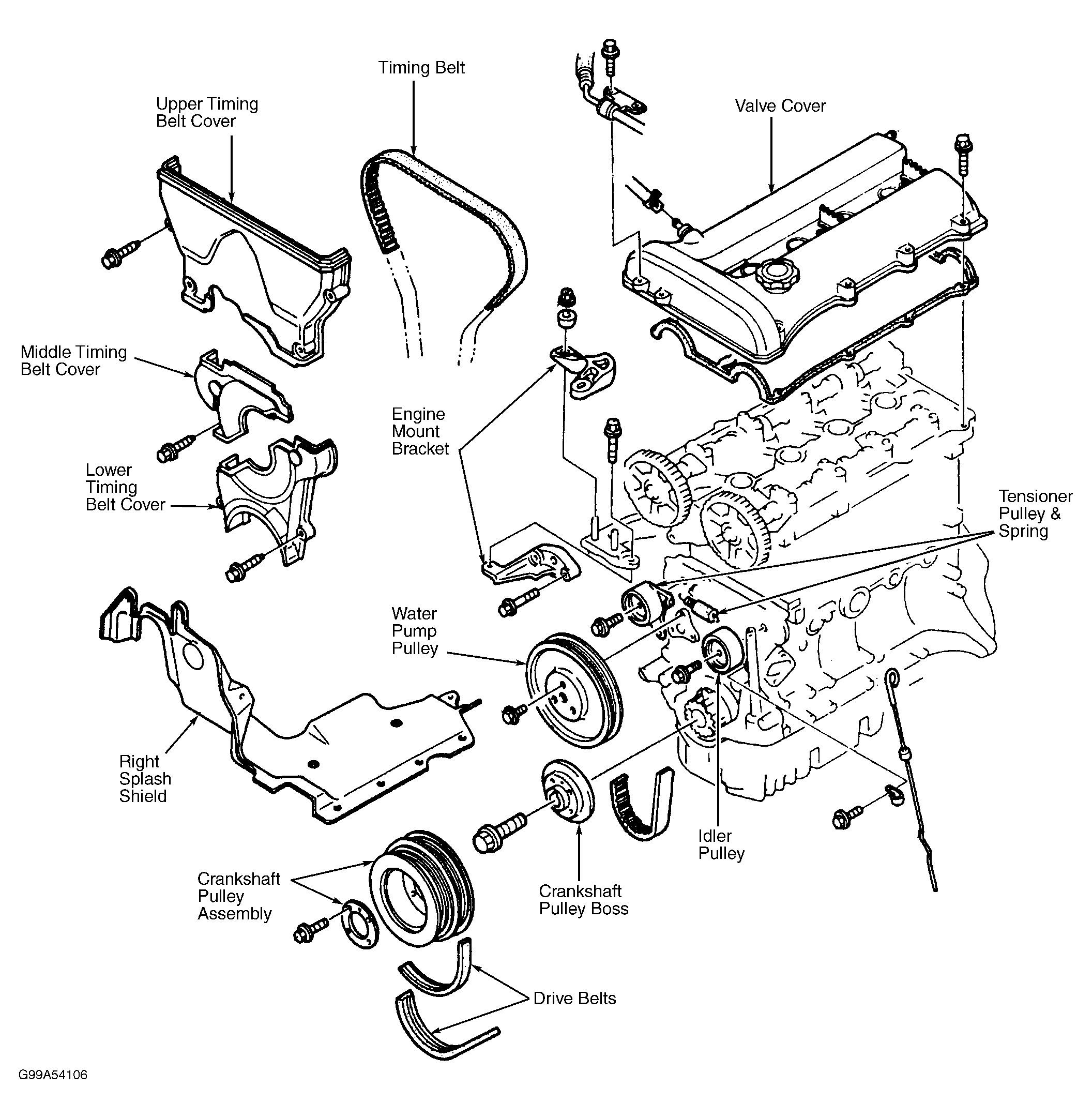 1998 Mazda Mpv Engine Diagram 1998 Mazda Protege Serpentine Belt Routing and Timing Belt Diagrams Of 1998 Mazda Mpv Engine Diagram