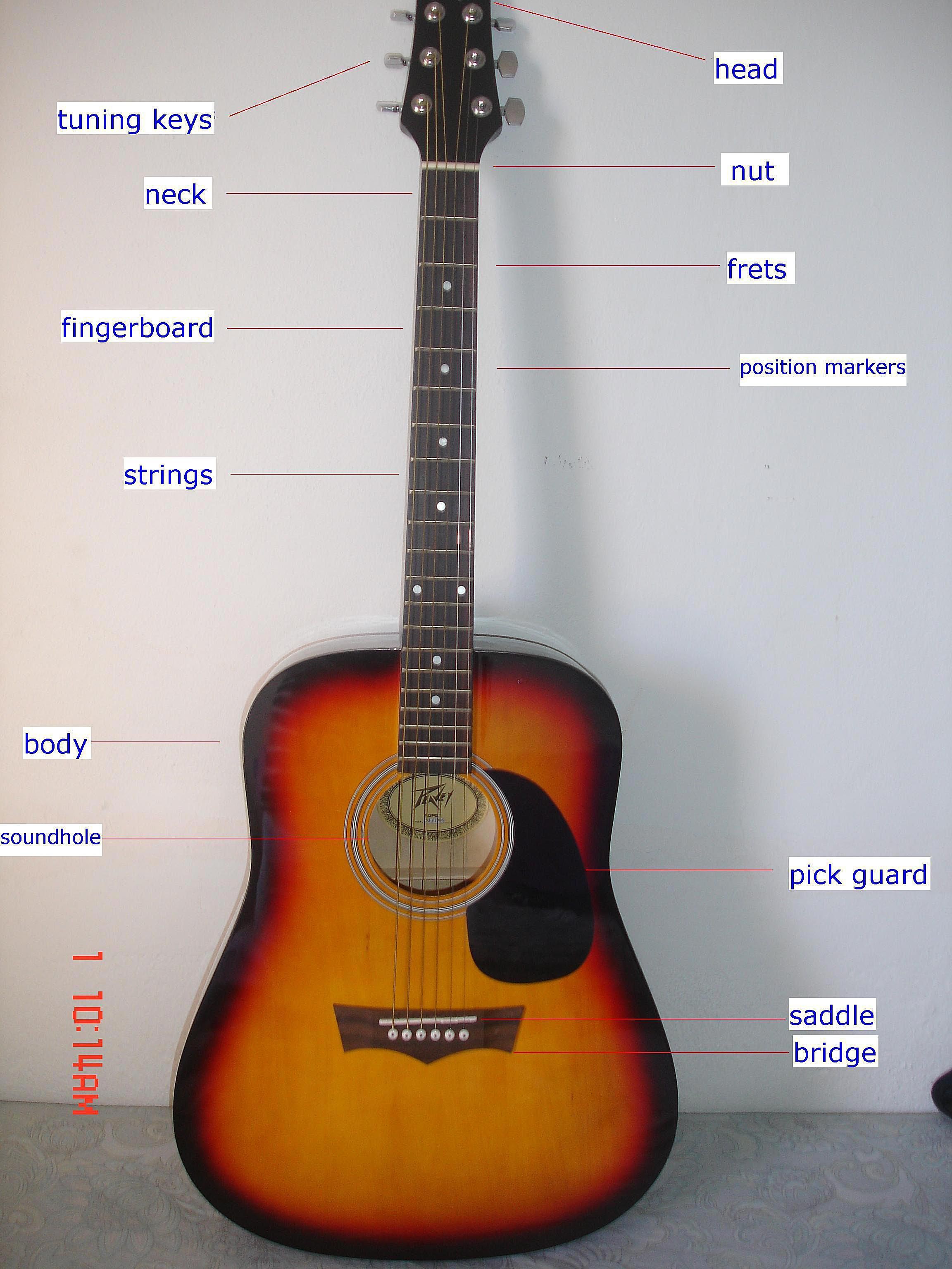 Acoustic Electric Guitar Parts Diagram Parts Of An Acoustic Guitar Guide