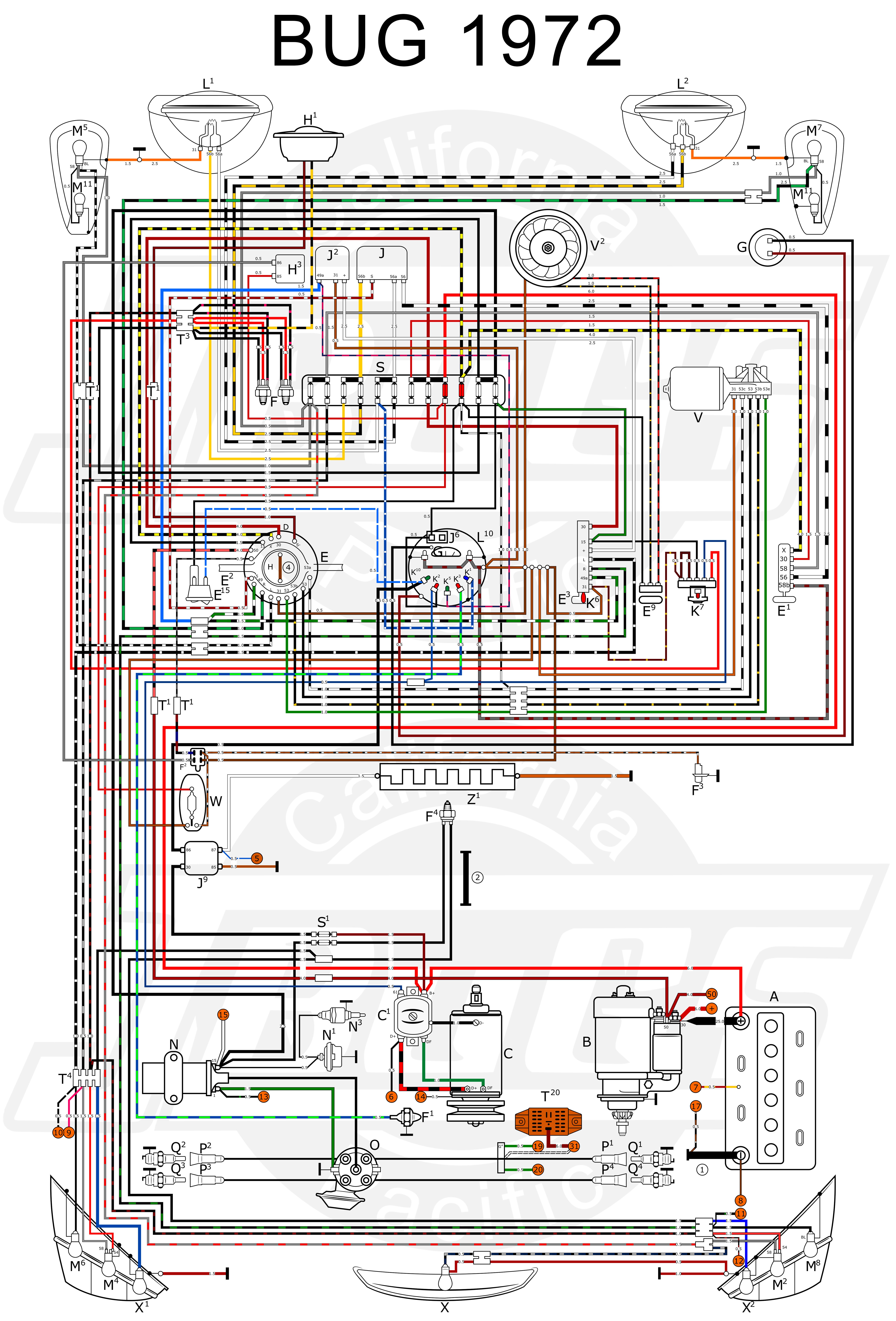 Beetle Engine Diagram Wiring Diagram In Color 1964 Vw Bug Beetle Convertible the Samba Of Beetle Engine Diagram