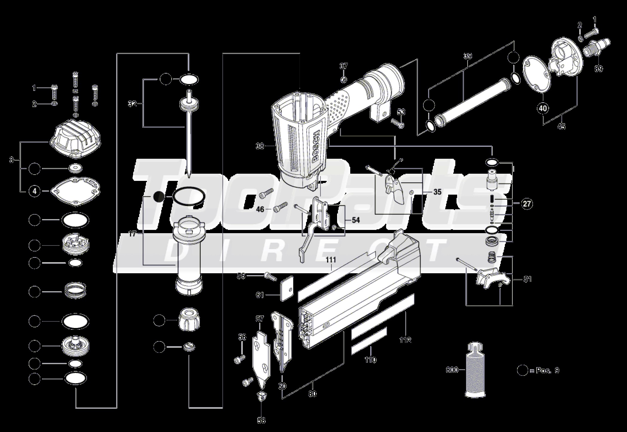 Bosch Jigsaw Parts Diagram Bosch Fns138 23 23 Gauge Pin Nailer Parts Of Bosch Jigsaw Parts Diagram