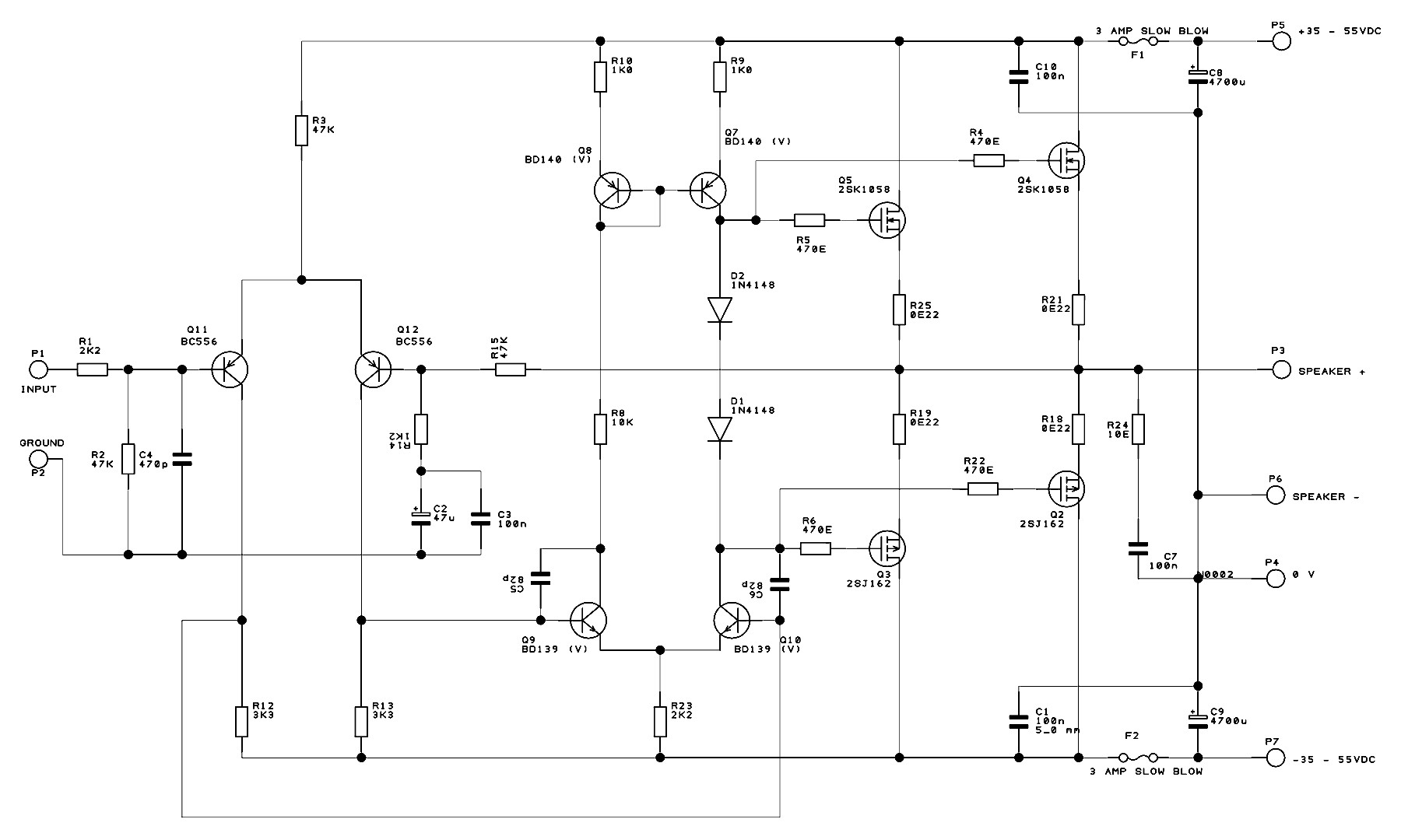 Car Power Amplifier Circuit Diagram 300 Watt Mosfet Real Hi Fi Power Amplifier Of Car Power Amplifier Circuit Diagram