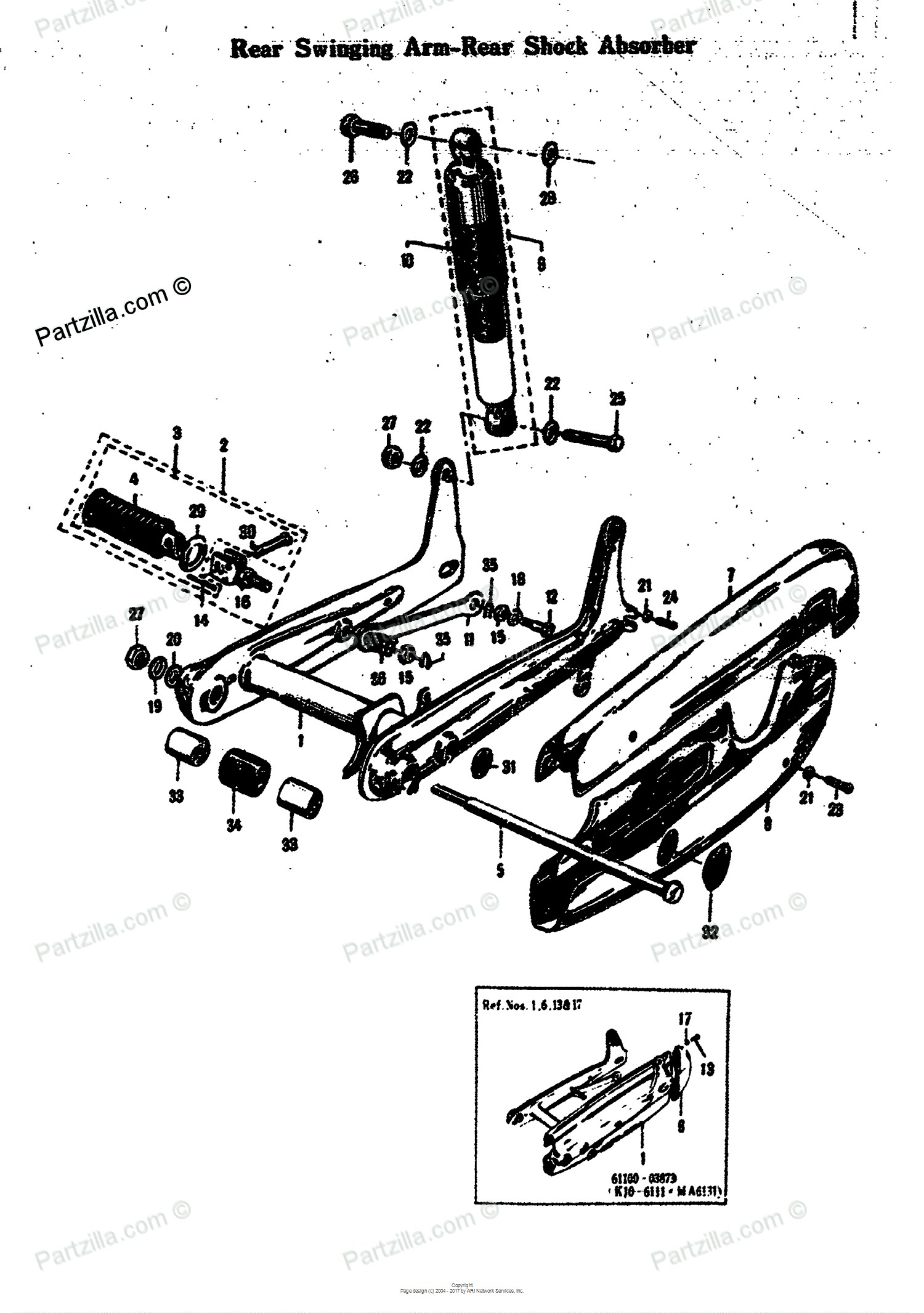 Car Shock Absorber Diagram Suzuki Motorcycle 1968 Oem Parts Diagram for Rear Swinging Arm Rear Of Car Shock Absorber Diagram