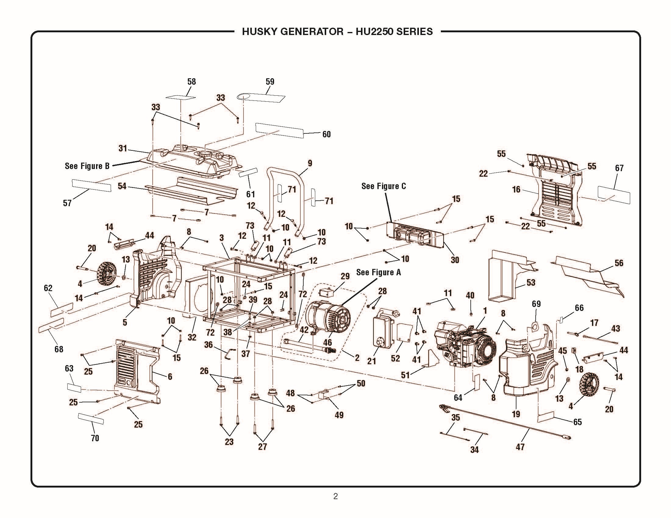 Coleman Powermate 5000 Parts Diagram Husky Hu2250 Repair Parts Of Coleman Powermate 5000 Parts Diagram