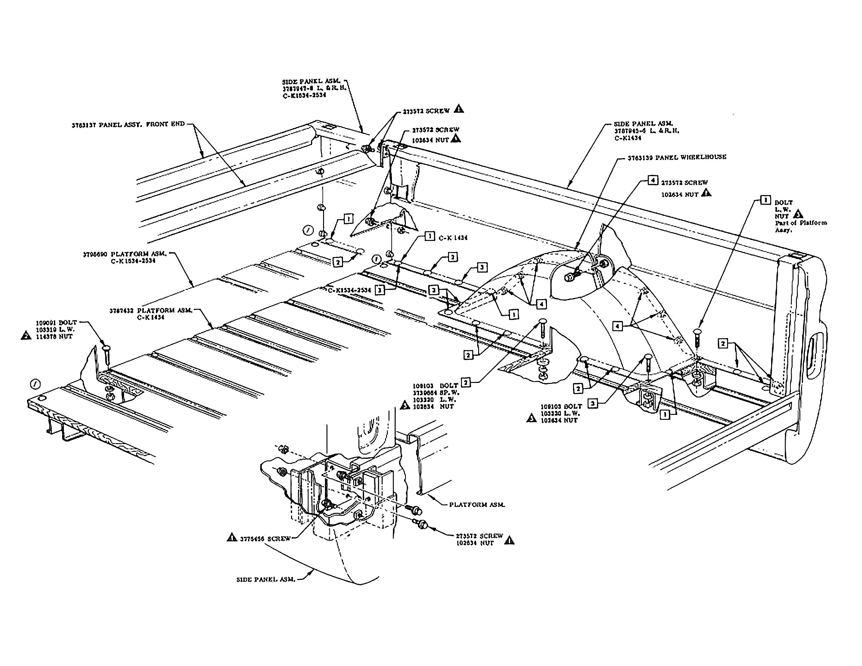 Rack and Pinion Parts Diagram Bed Fleetside Diagram 60s Chevy C10 Body & Misc Of Rack and Pinion Parts Diagram