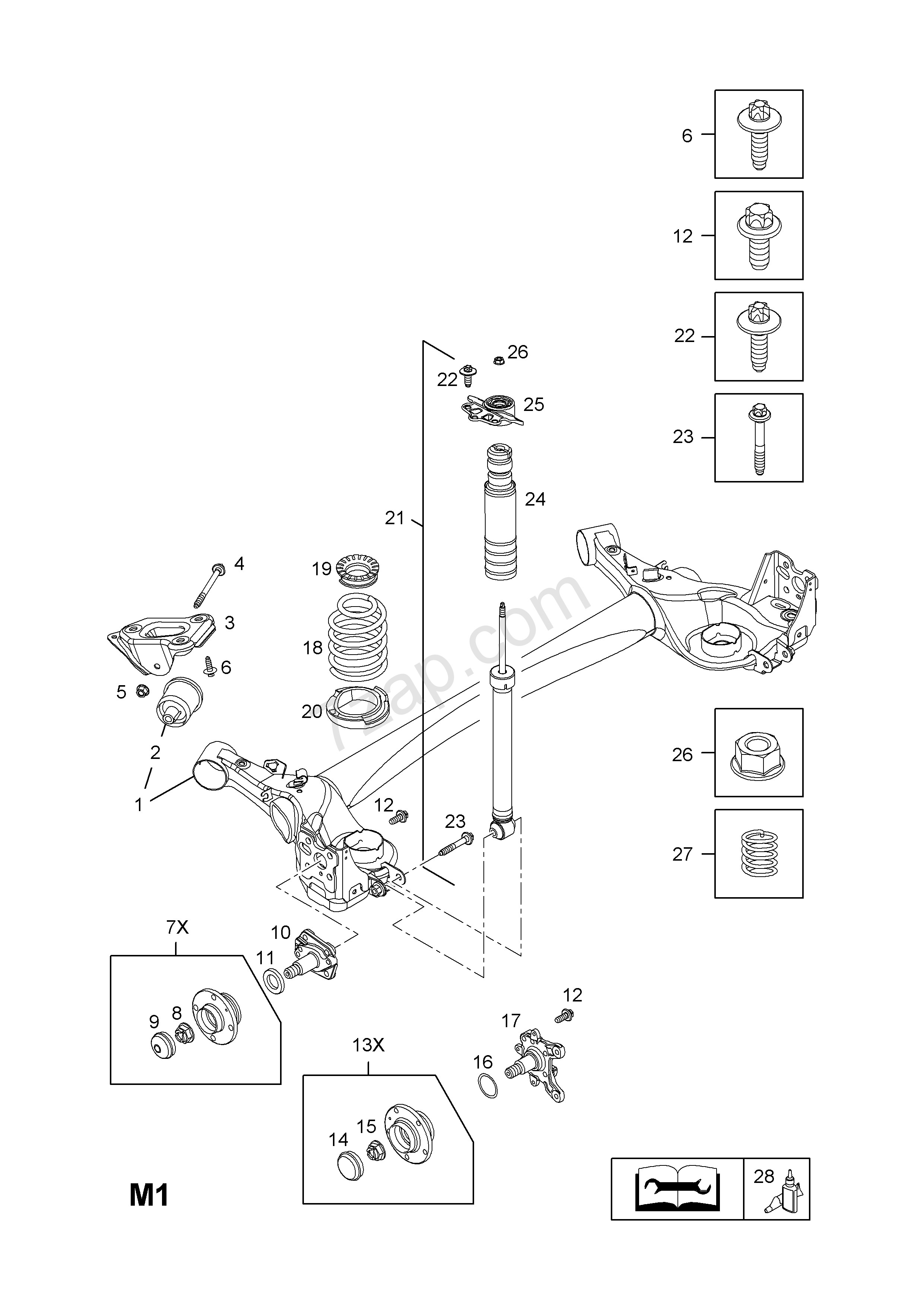 Rear Brake Drum assembly Diagram Rear Hub [used when Front Disc and Rear Drum Brakes Fitted] Opel Corsa D Of Rear Brake Drum assembly Diagram