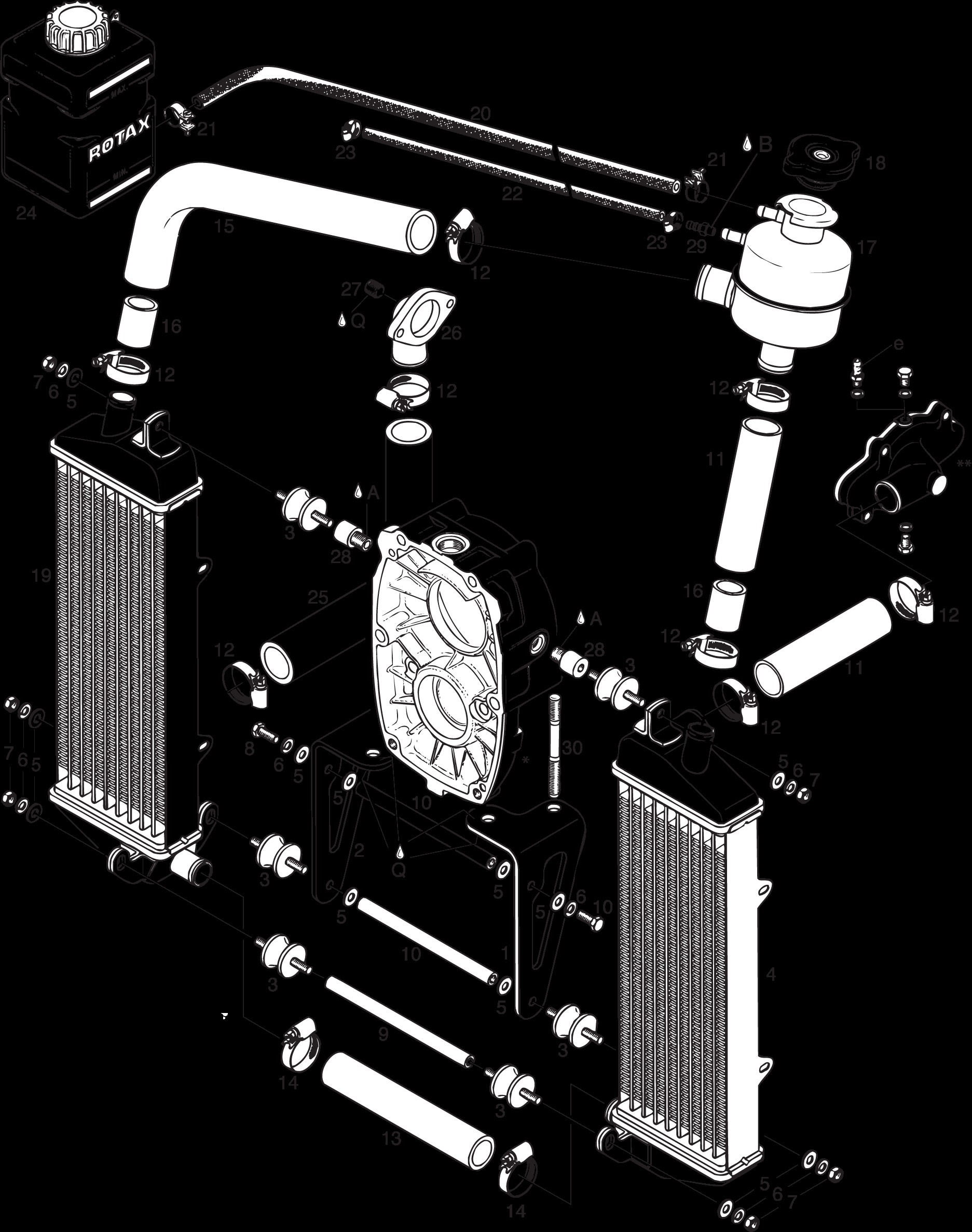 Rotax Engine Diagram 2 Piece Radiator Set for Inverted Engine Installation Rotax 582 Ul