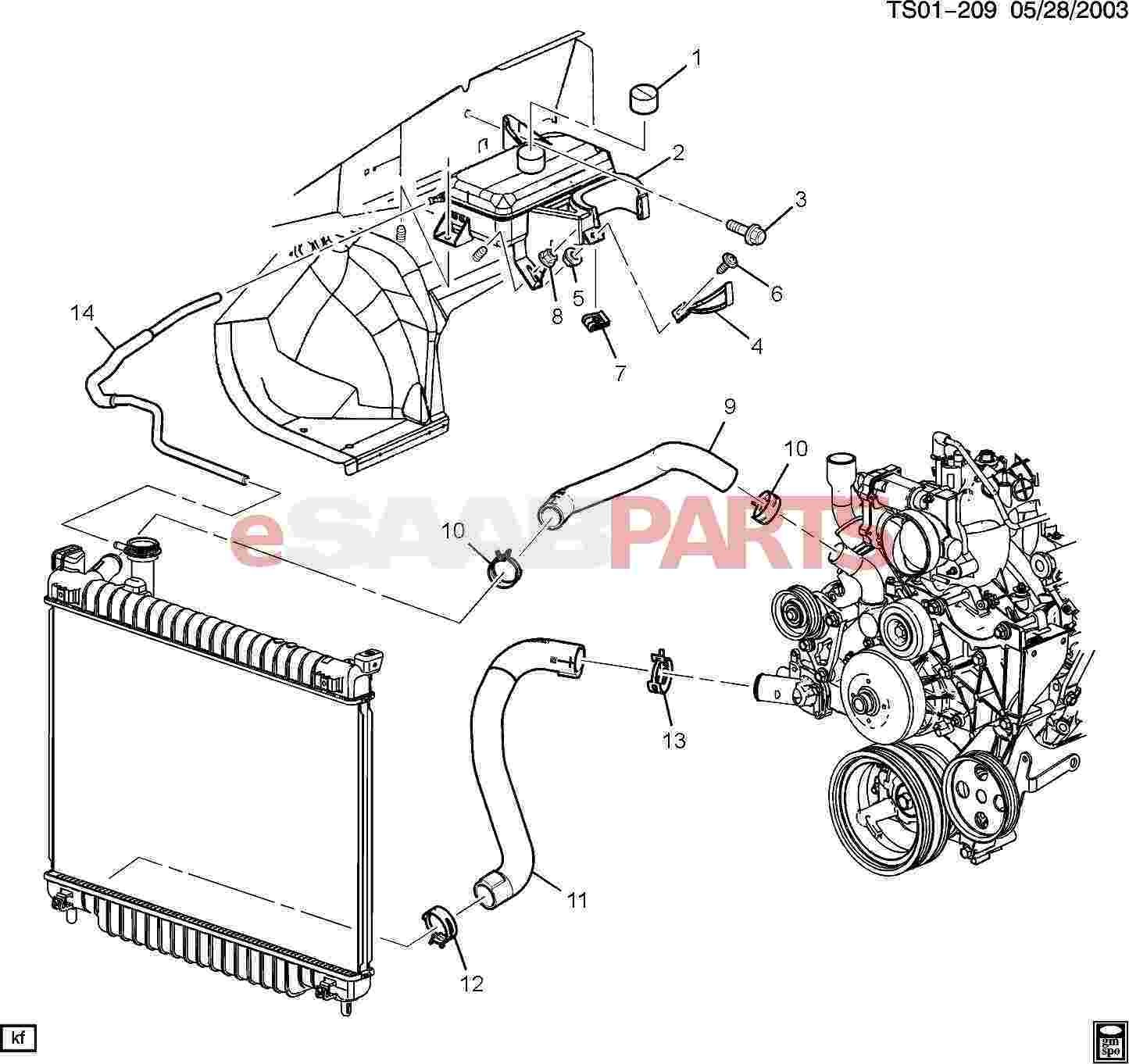 Saab 9 5 Engine Diagram 2 2 Esaabparts Saab 9 7x Engine Parts Heater Hoses Radiator Of Saab 9 5 Engine Diagram 2 2