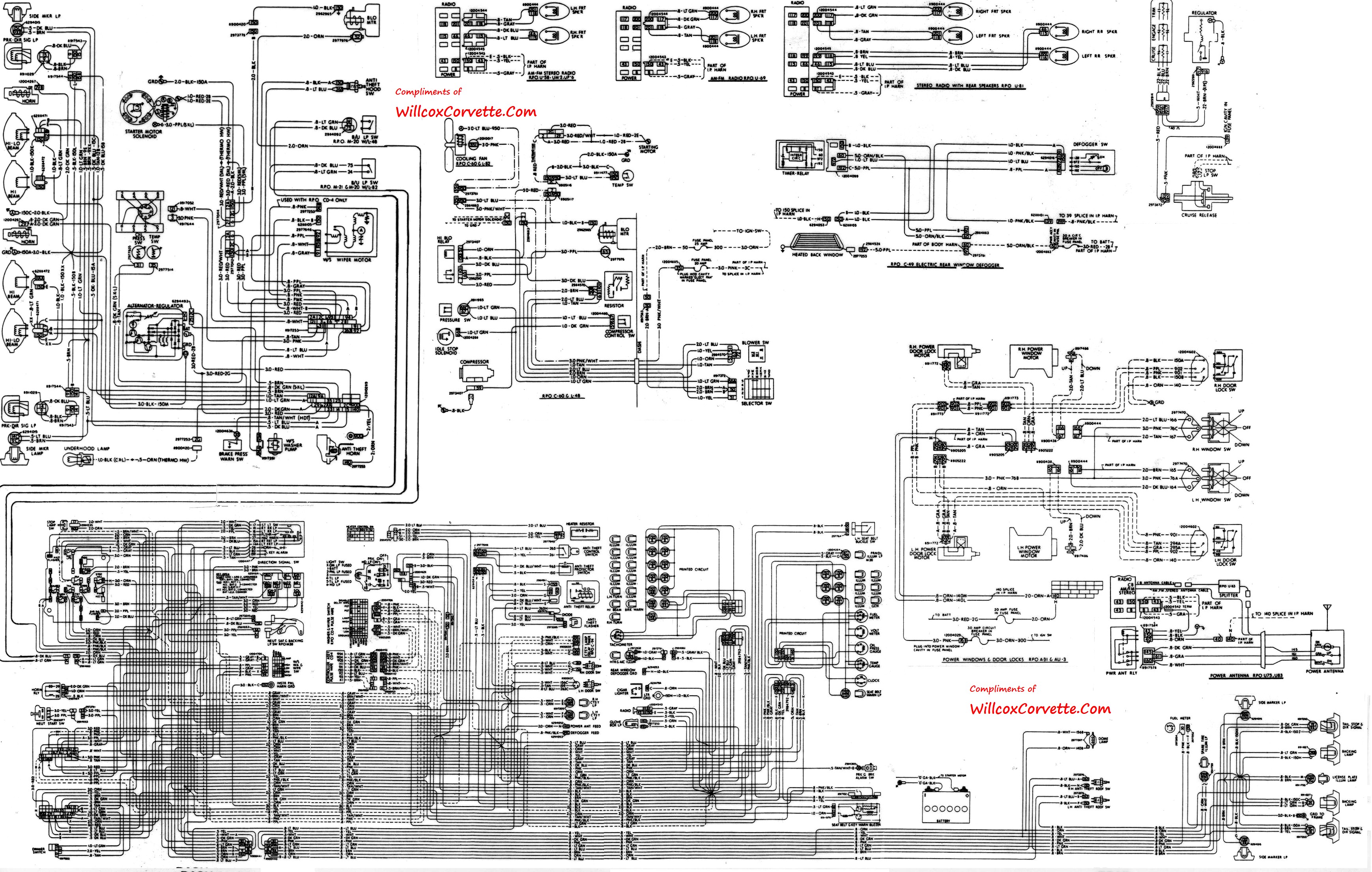 Simple Electrical Wiring Diagrams Chevrolet Corvette 1974 Plete Electrical Wiring Diagram In for