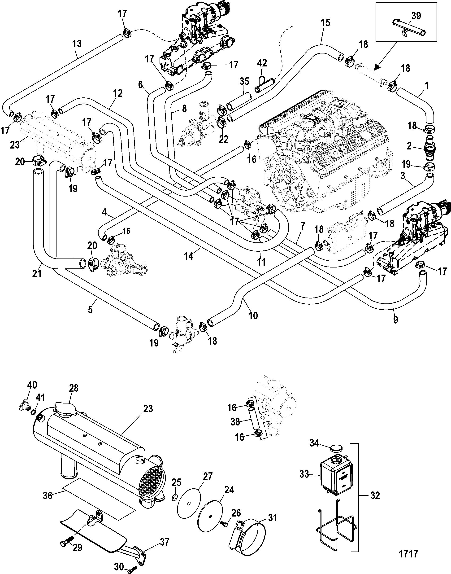 Automotive Cooling System Diagram Closed Cooling System for Mercruiser 5 0l 350 Mag Mx 6 2l Mpi Sterndrive Of Automotive Cooling System Diagram