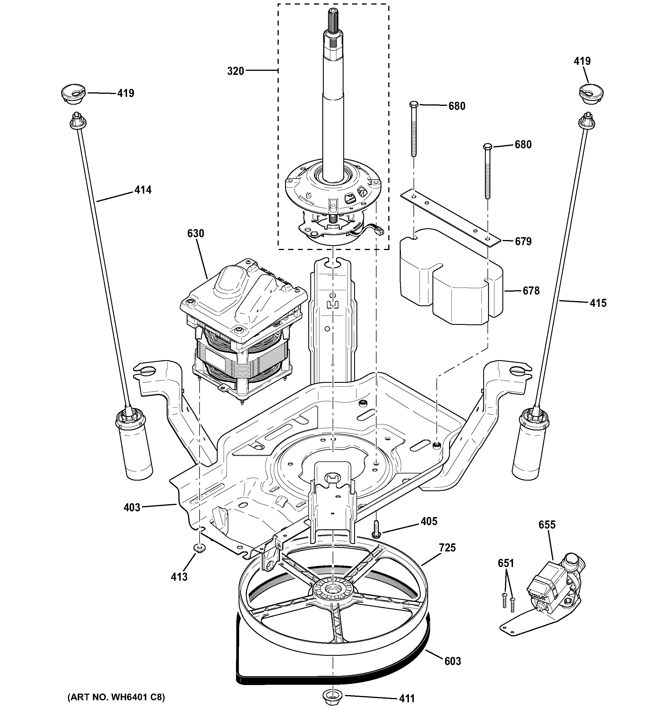 Brake Parts Diagram Ge Model Gtwn4250d1ws Residential Washers Genuine Parts