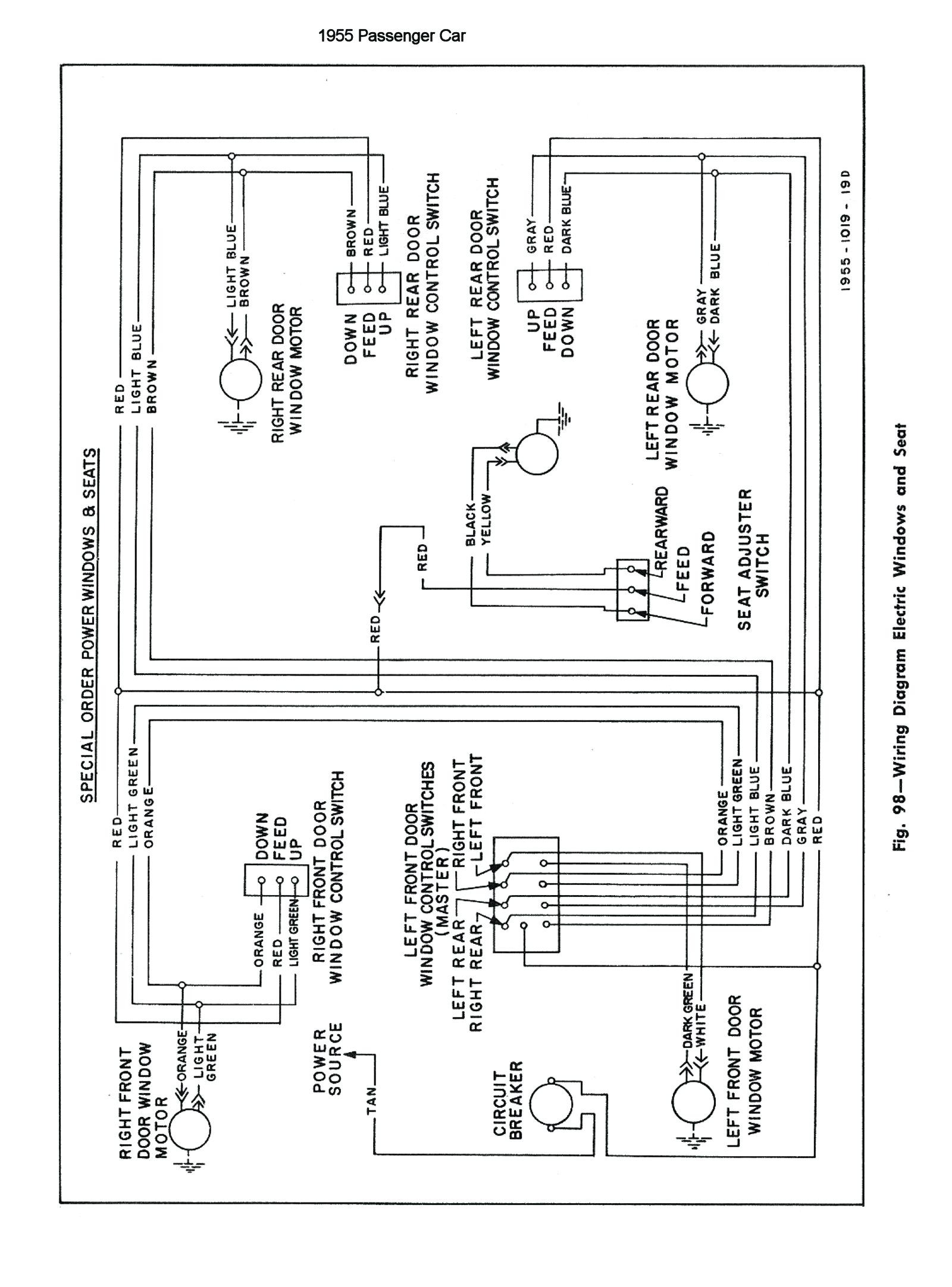 Universal Power Window Switch Wiring Diagram Electric Windows and Seats Wiring Diagram for 1955 Chevrolet Of Universal Power Window Switch Wiring Diagram