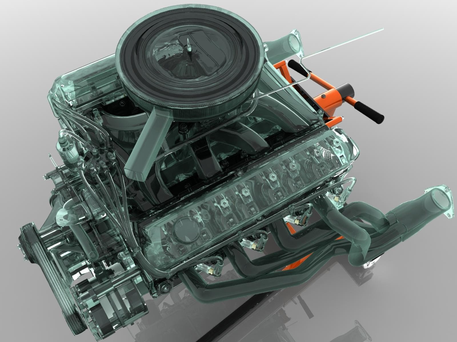Animated V8 Engine Diagram