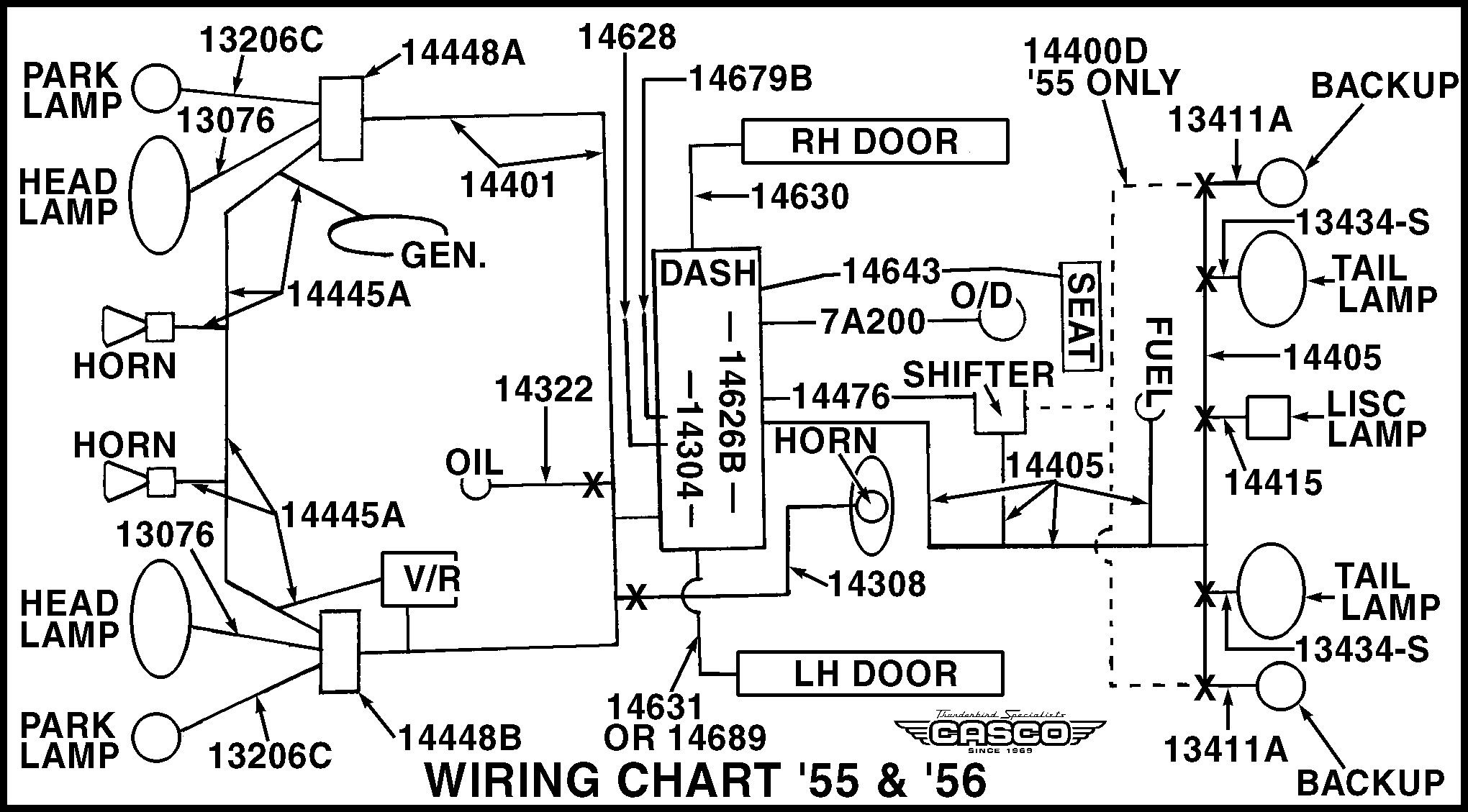 Car Engine Components Diagram Wire assembly Main Harness 55 1 Per Car Classictbird Of Car Engine Components Diagram