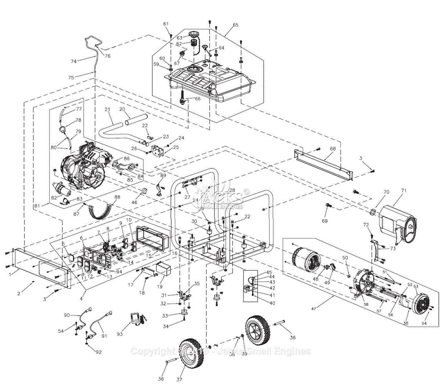 Honda Small Engine Parts Diagram Generac Gp6500e Parts Diagrams Of Honda Small Engine Parts Diagram