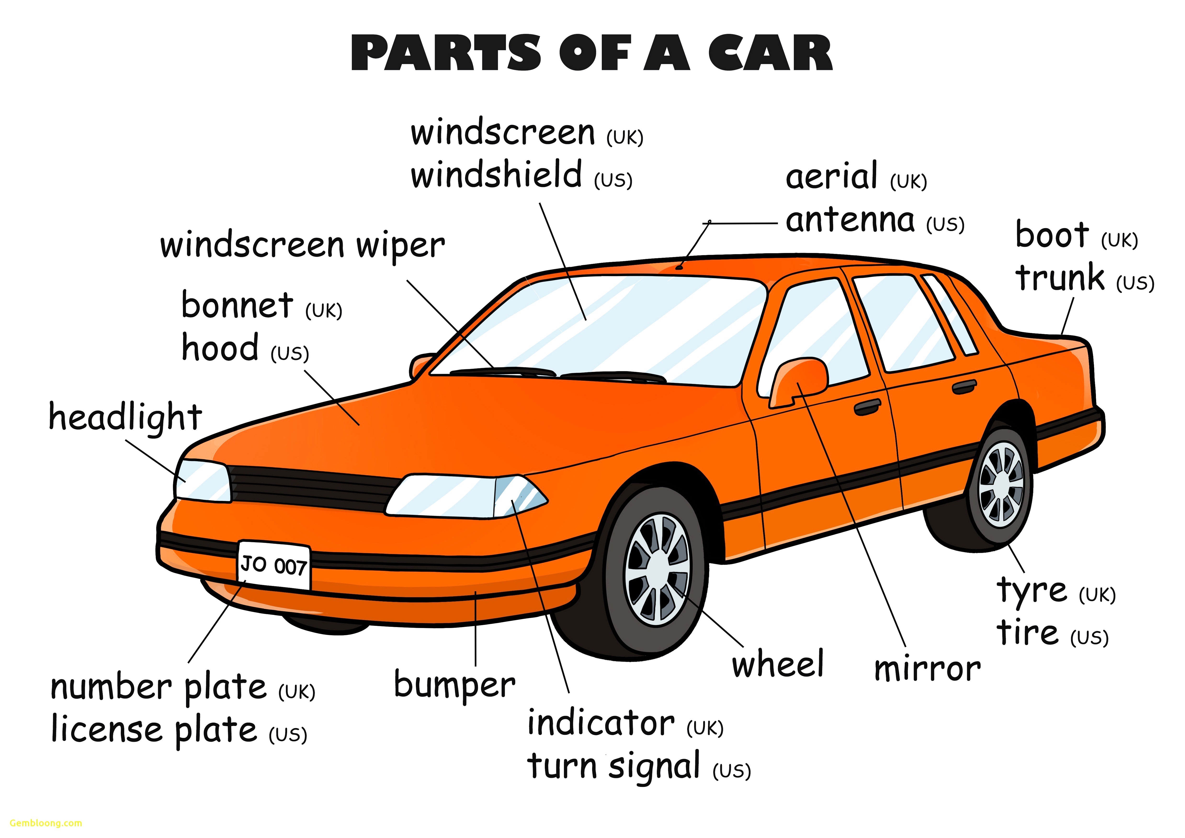 Car Body Parts Diagram Chart Car Body Parts Names Diagram Of Car Body Parts Diagram Chart