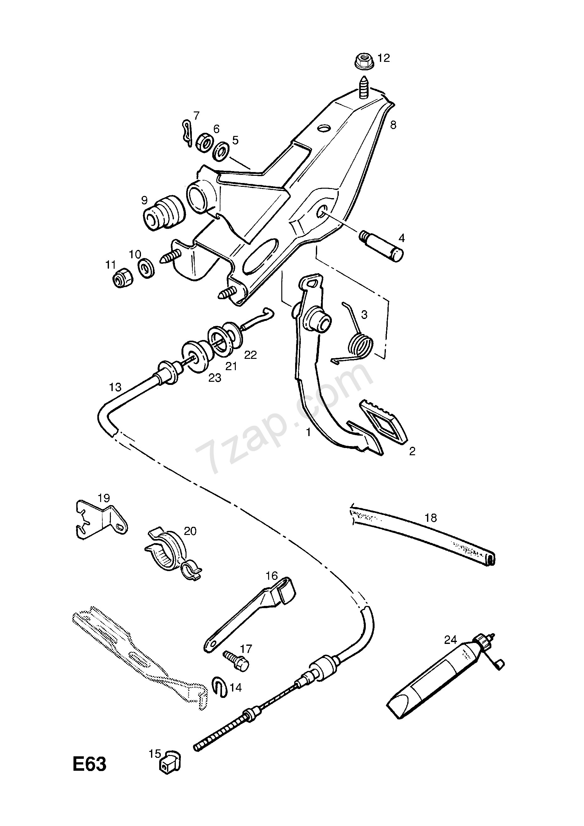 Clutch Diagram for A Manual Transmission Clutch Pedal and Fixings Contd [used with Manual Transmission Rhd Of Clutch Diagram for A Manual Transmission