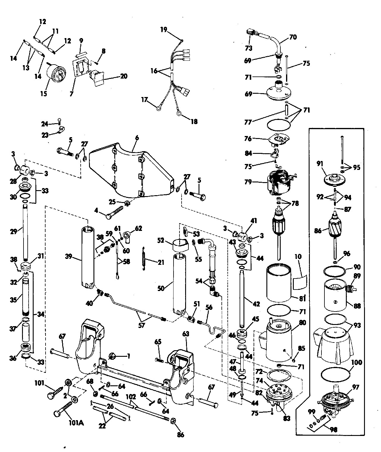 Evinrude Etec Parts Diagram Power Tilt and Trim 50 Hp Electrical 1974 Accessories for 1974 Of Evinrude Etec Parts Diagram