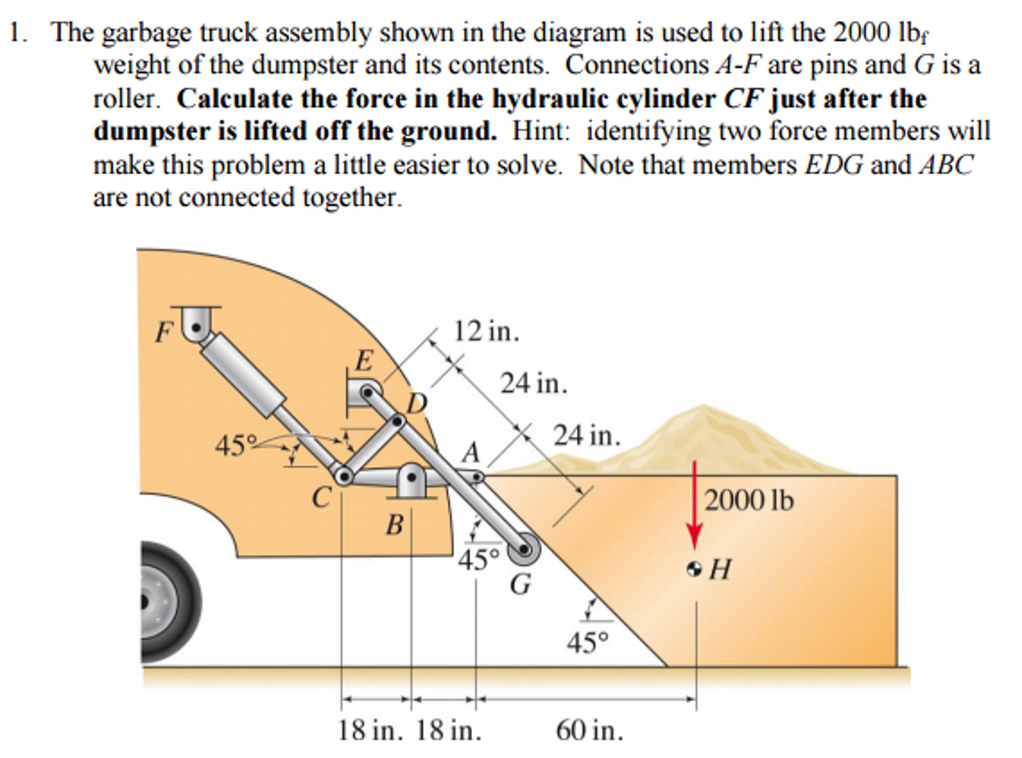 Garbage Truck Diagram solved the Garbage Truck assembly Shown In the Diagram is