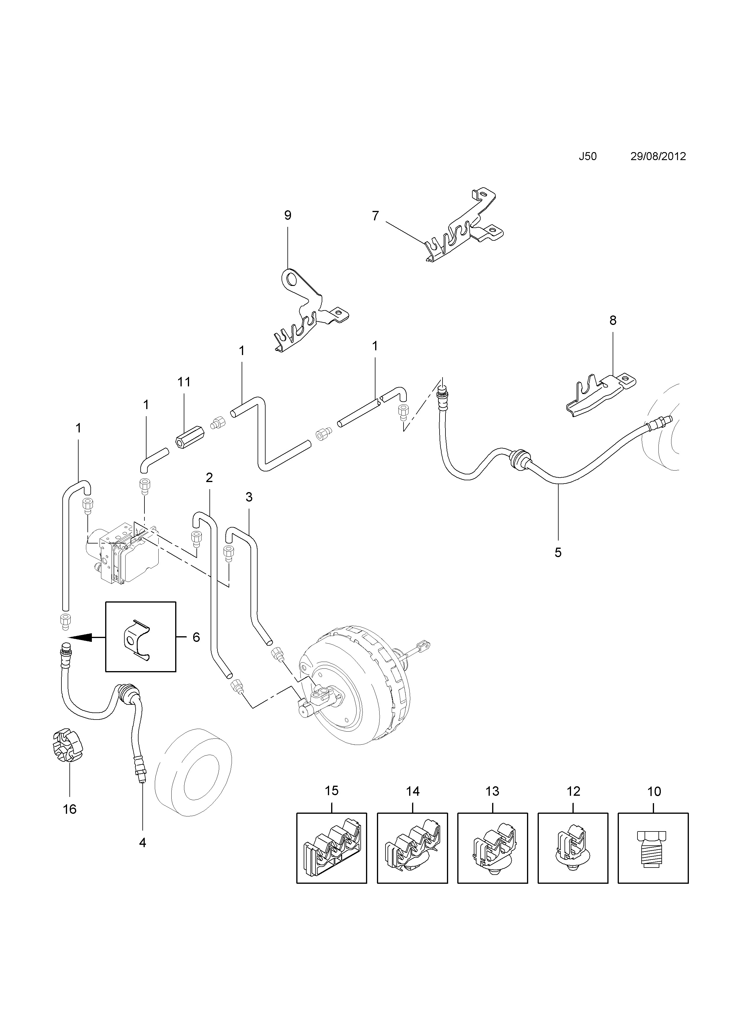 Gm Master Cylinder Diagram Opel Movano B 2010 J Brakes 6 Brake Pipes and Hoses Catcar Of Gm Master Cylinder Diagram