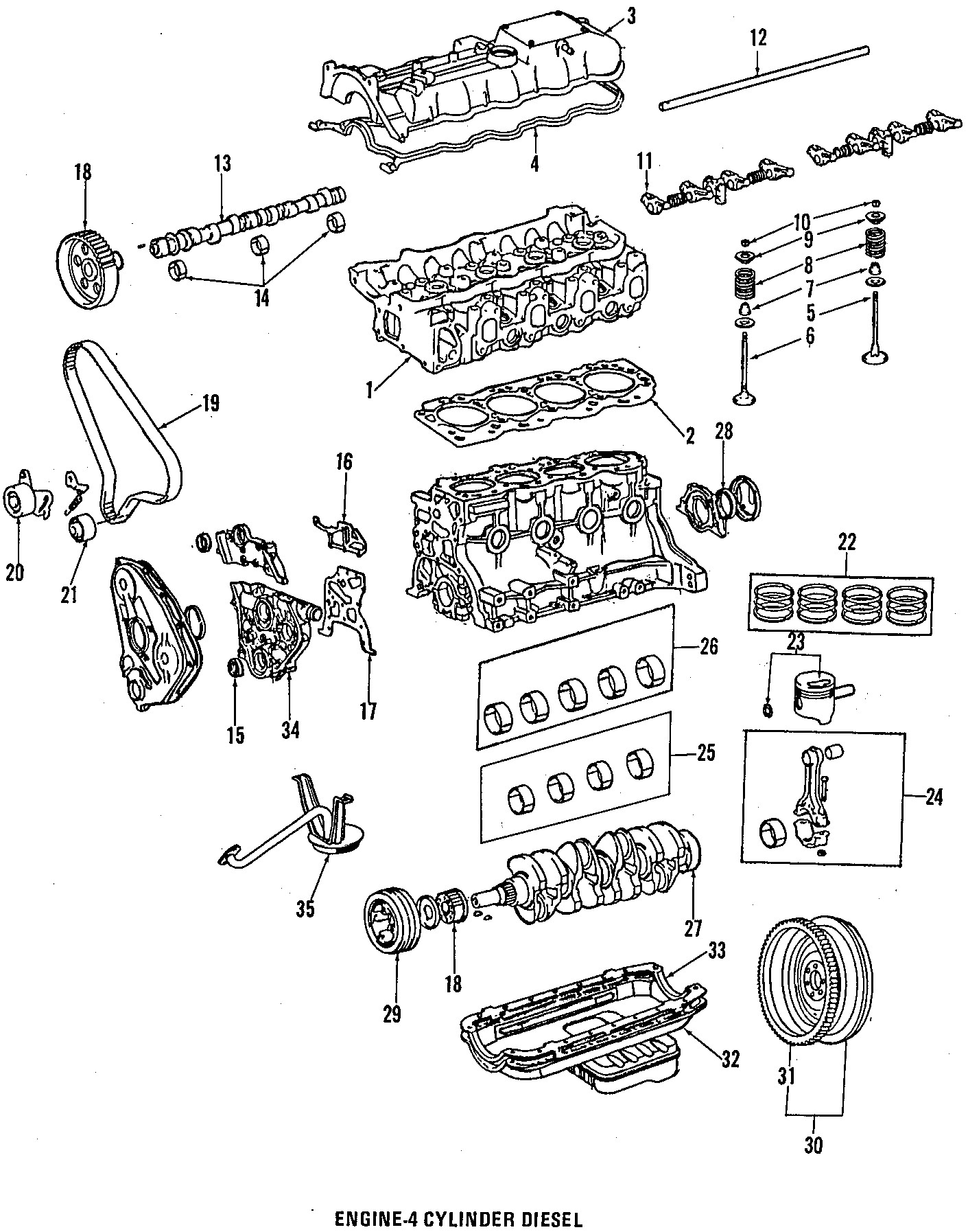Parts Of A Piston Diagram 1984 toyota Pickup Engine Parts Pistons Rings & Bearings Piston W Of Parts Of A Piston Diagram