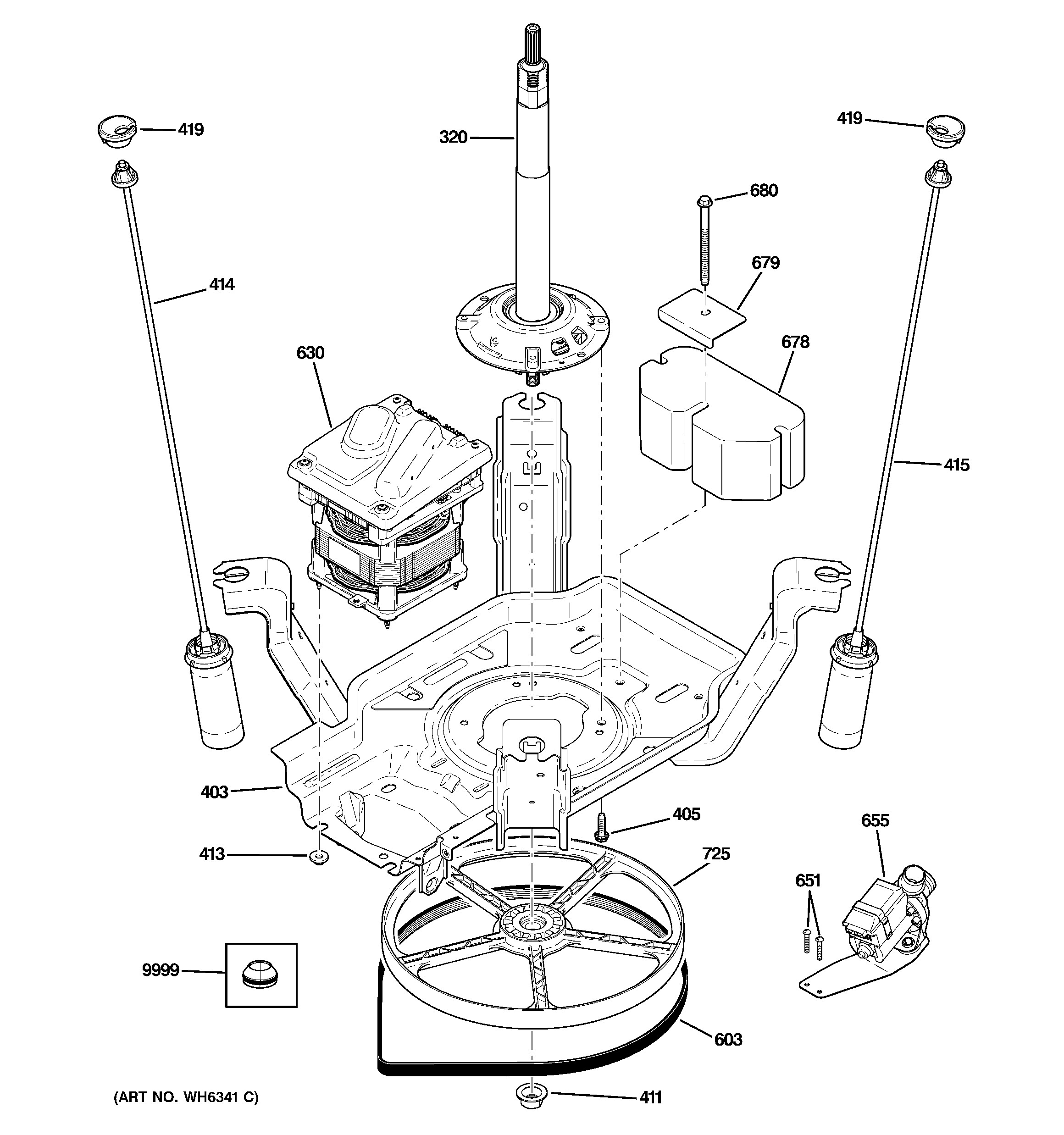 Suspension Components Diagram Ge Model Wwre6260dcww Residential Washers Genuine Parts Of Suspension Components Diagram