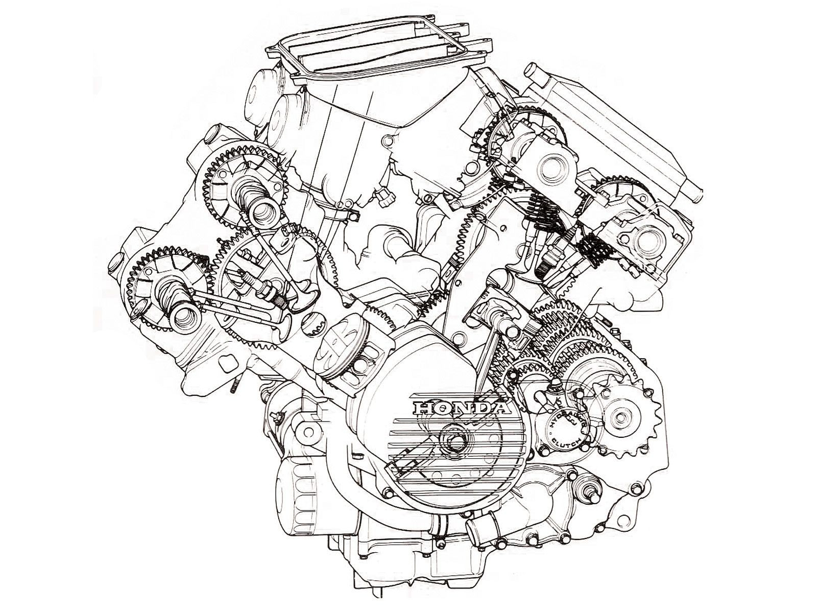 V4 Engine Diagram 1986 Honda Vfr750fg Interceptor V4 Motor Shot Geared Cams