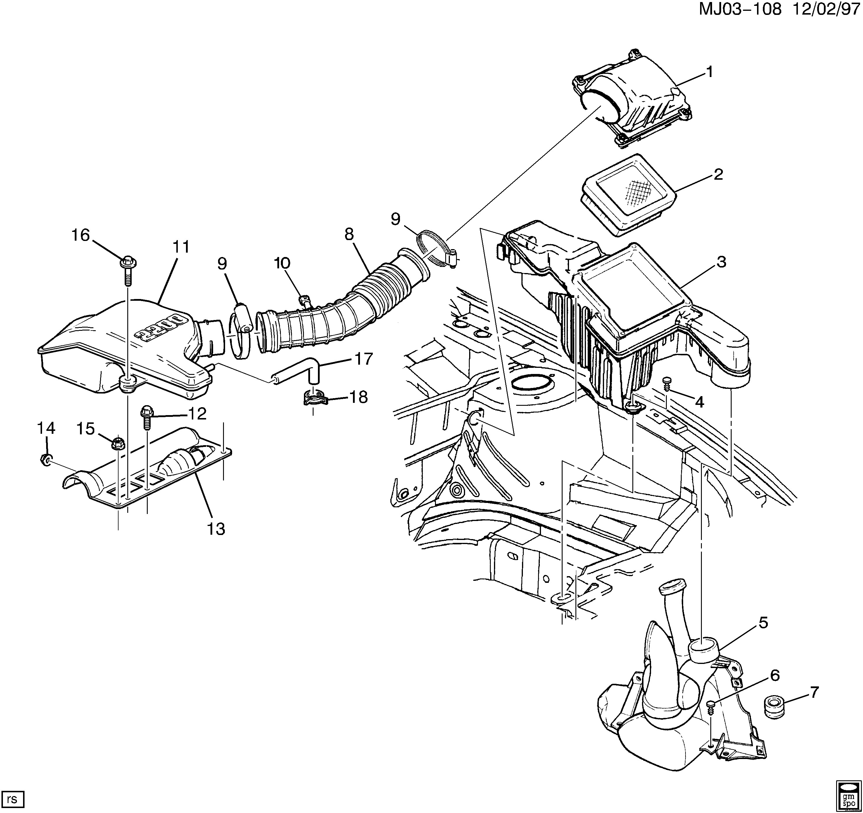 Air Intake System Diagram Cavalier Air Intake System L4 Chevrolet Epc Line Nemiga Of Air Intake System Diagram