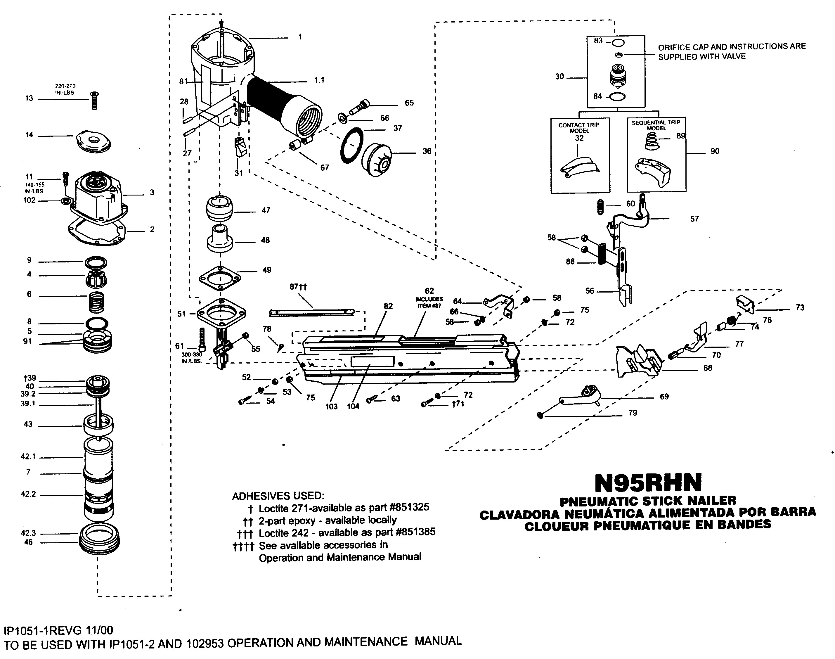 Bostitch Air Compressor Parts Diagram Looking for Stanley Bostitch Model N95rhn Power Nailer Repair Of Bostitch Air Compressor Parts Diagram