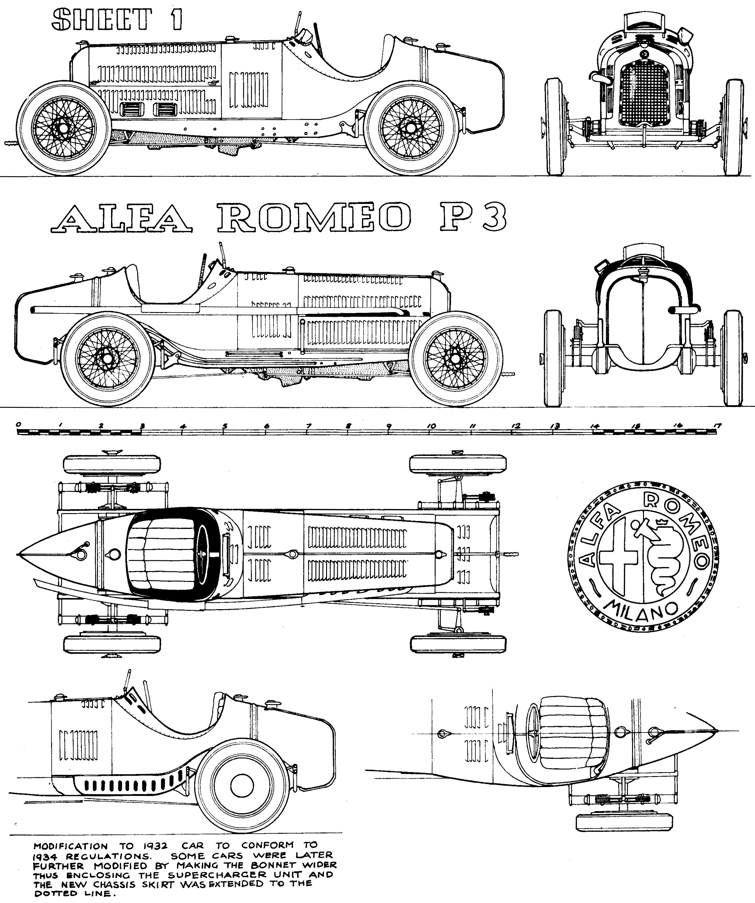 Diagram Of Car Frame Alfa Romeo P3 1932 33 Smcars Net Car Blueprints forum Of Diagram Of Car Frame