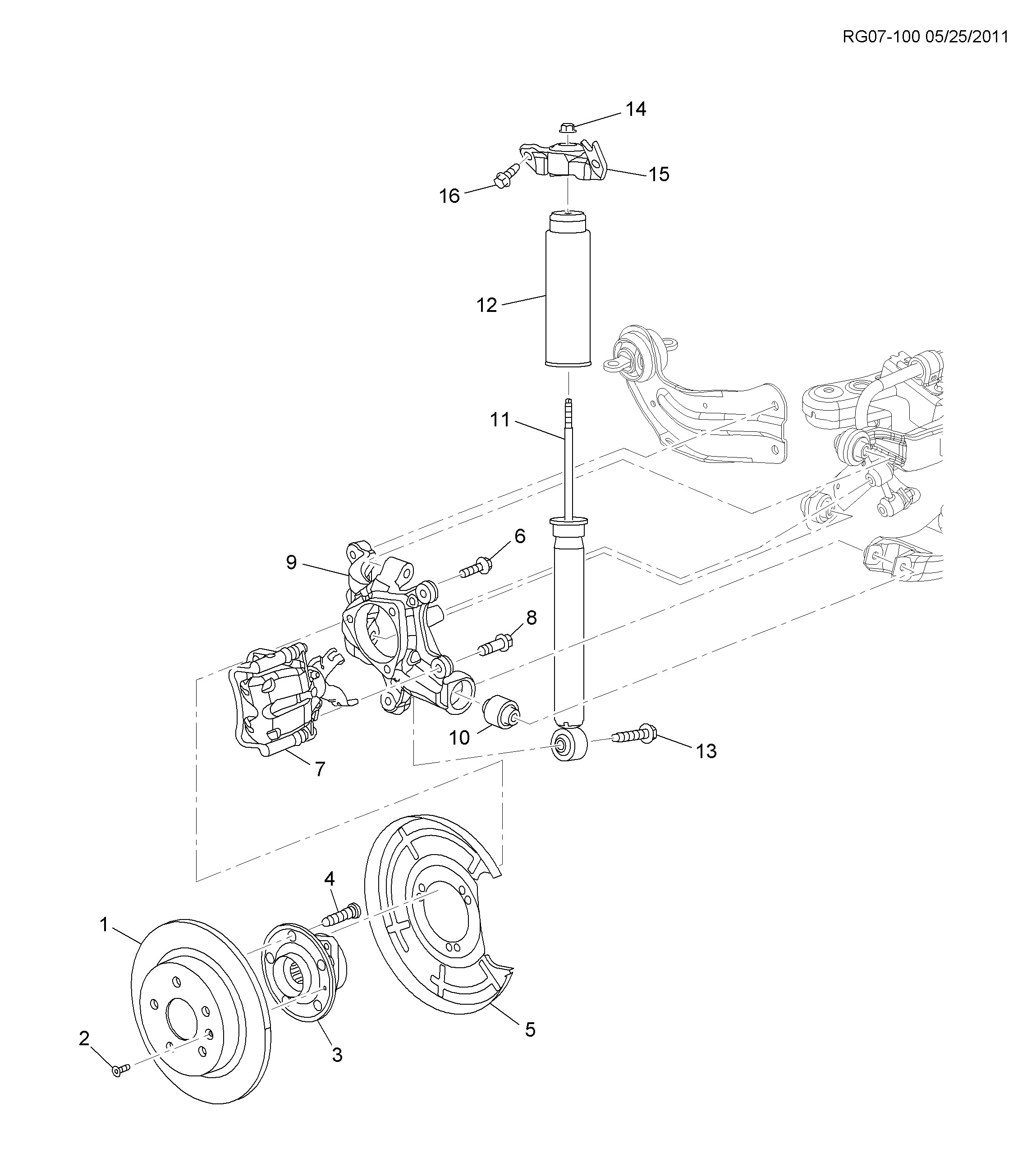 Disc Brake assembly Diagram Malibu Suspension Rear Shocks Hub Disc Brakes Chevrolet Epc Of Disc Brake assembly Diagram