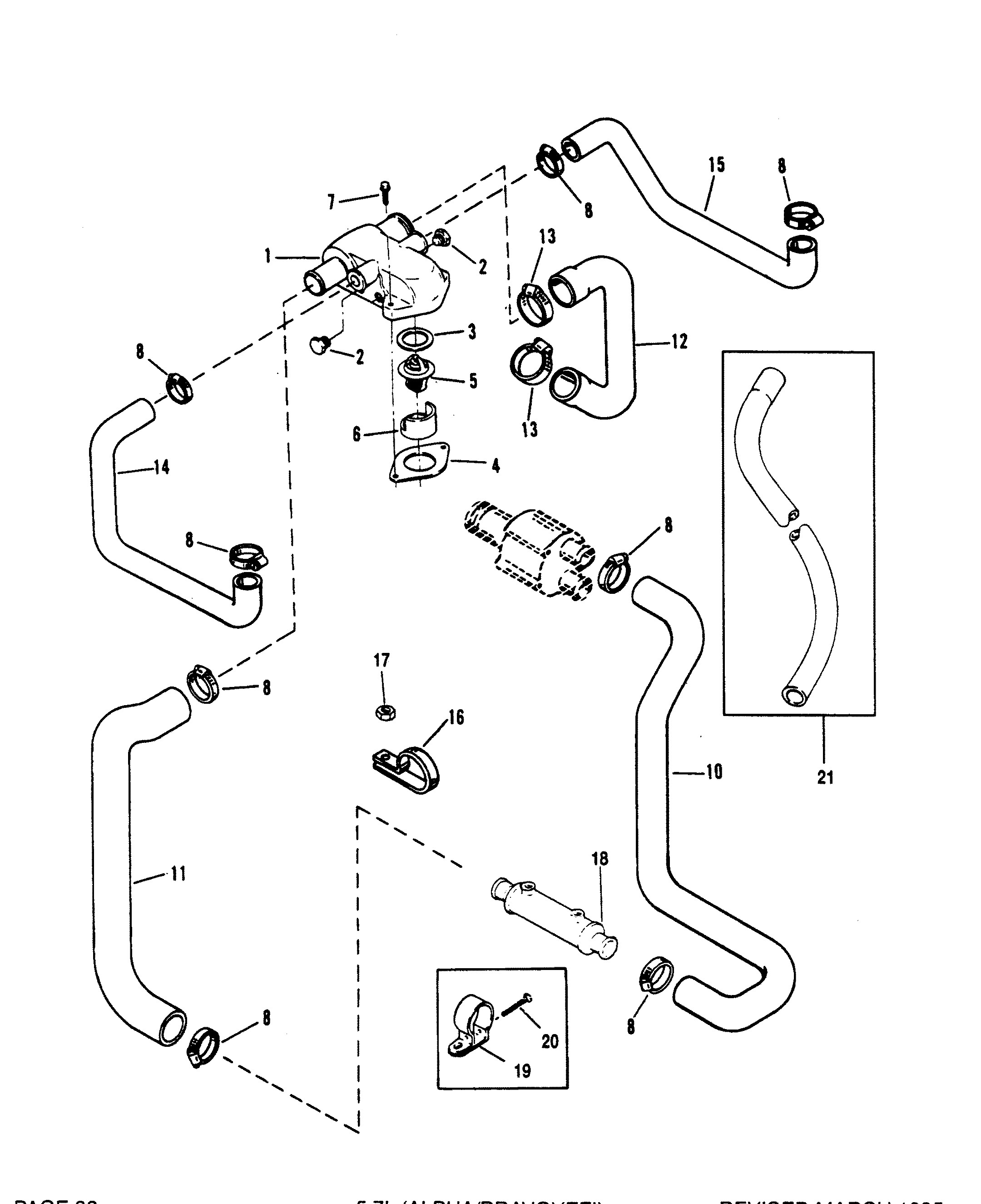 Mercruiser Engine Parts Diagram thermostat Housing Standard Cooling for Mercruiser 5 7l Alpha Of Mercruiser Engine Parts Diagram