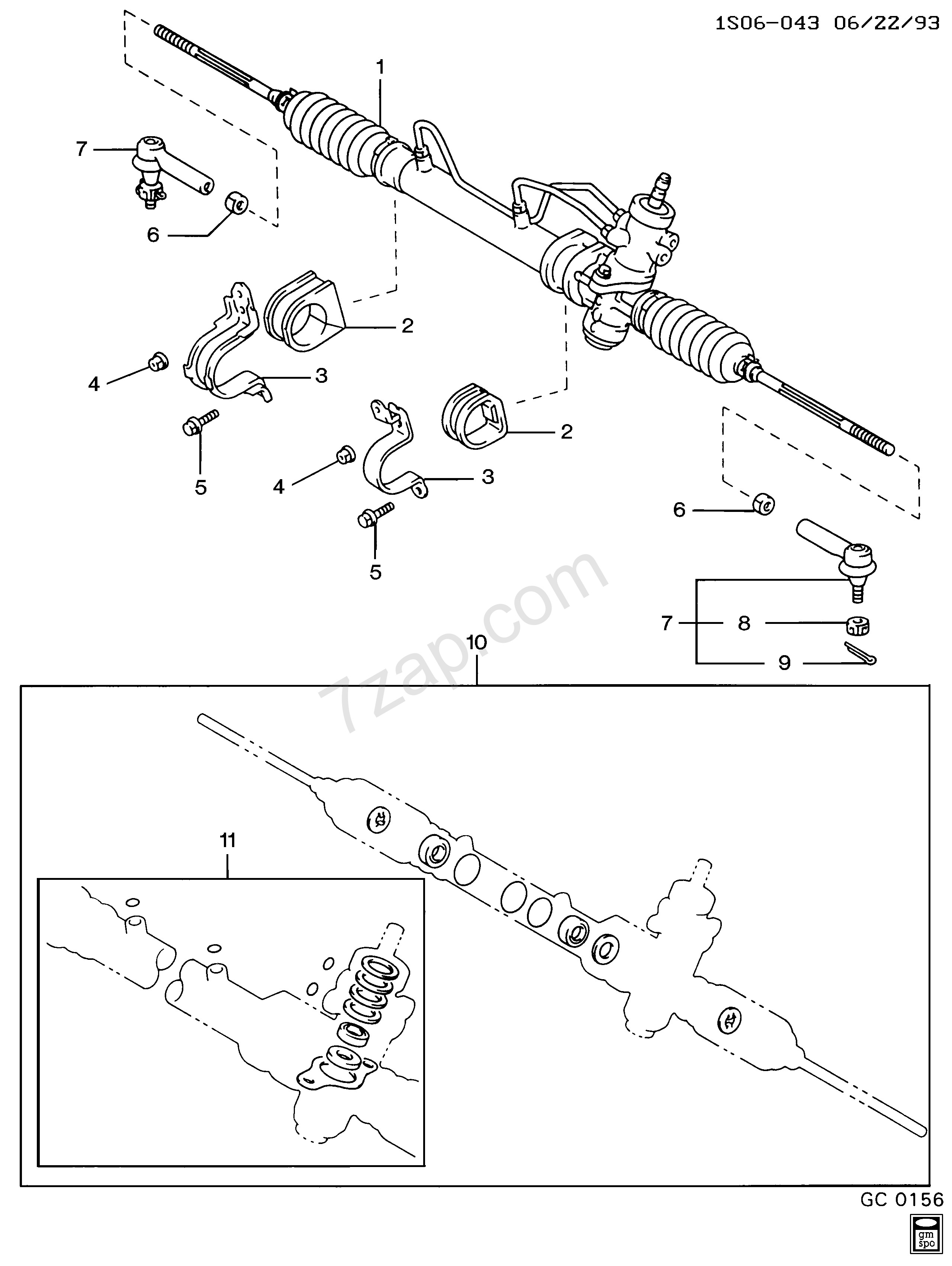 Power Steering Rack and Pinion Diagram 1993 1997 S Steering asm Rack & Pinion Part 1 Power N41 Chevrolet Of Power Steering Rack and Pinion Diagram