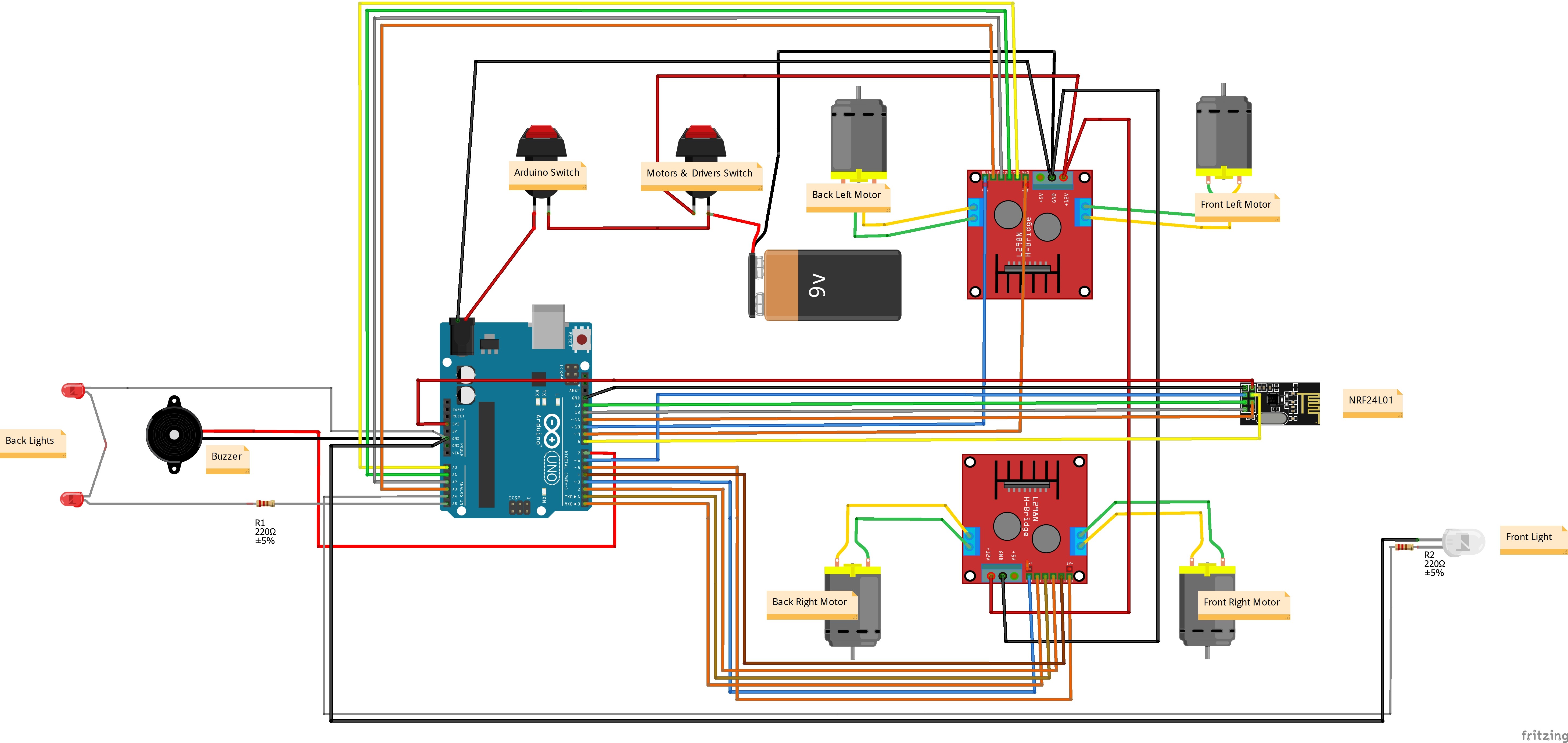 Remote Car Circuit Diagram Arduino 4wd Rc Car Hackster Of Remote Car Circuit Diagram