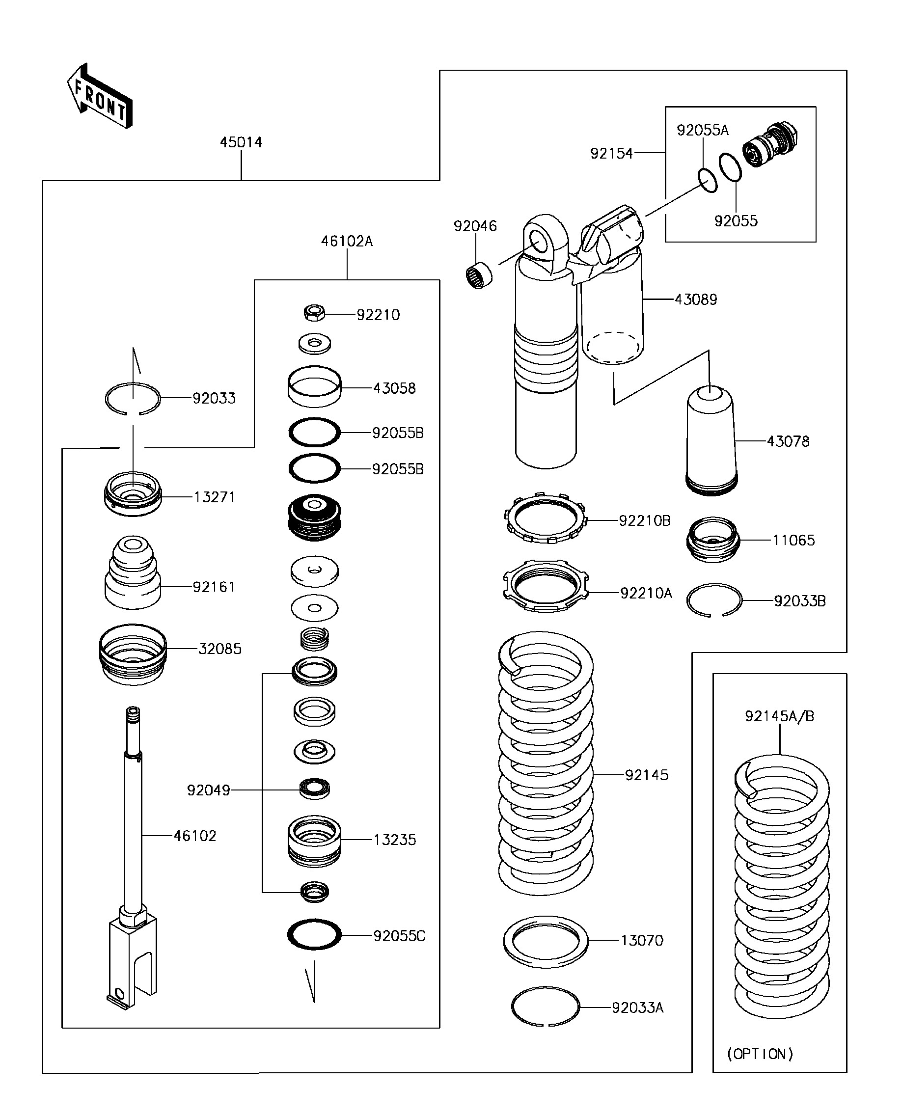 Shock Absorber Diagram 2017 Kawasaki Kx250f Kx252ahf Kx250f Shock Absorber S