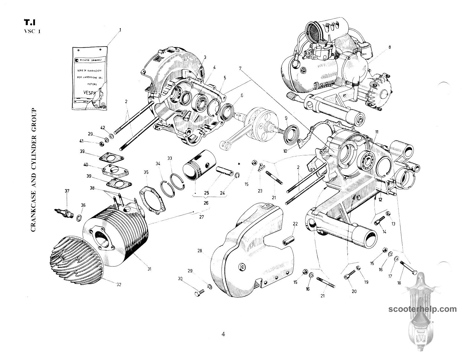 Vespa Engine Diagram Vespa Ss180 Vsc1t Parts Book Of Vespa Engine Diagram
