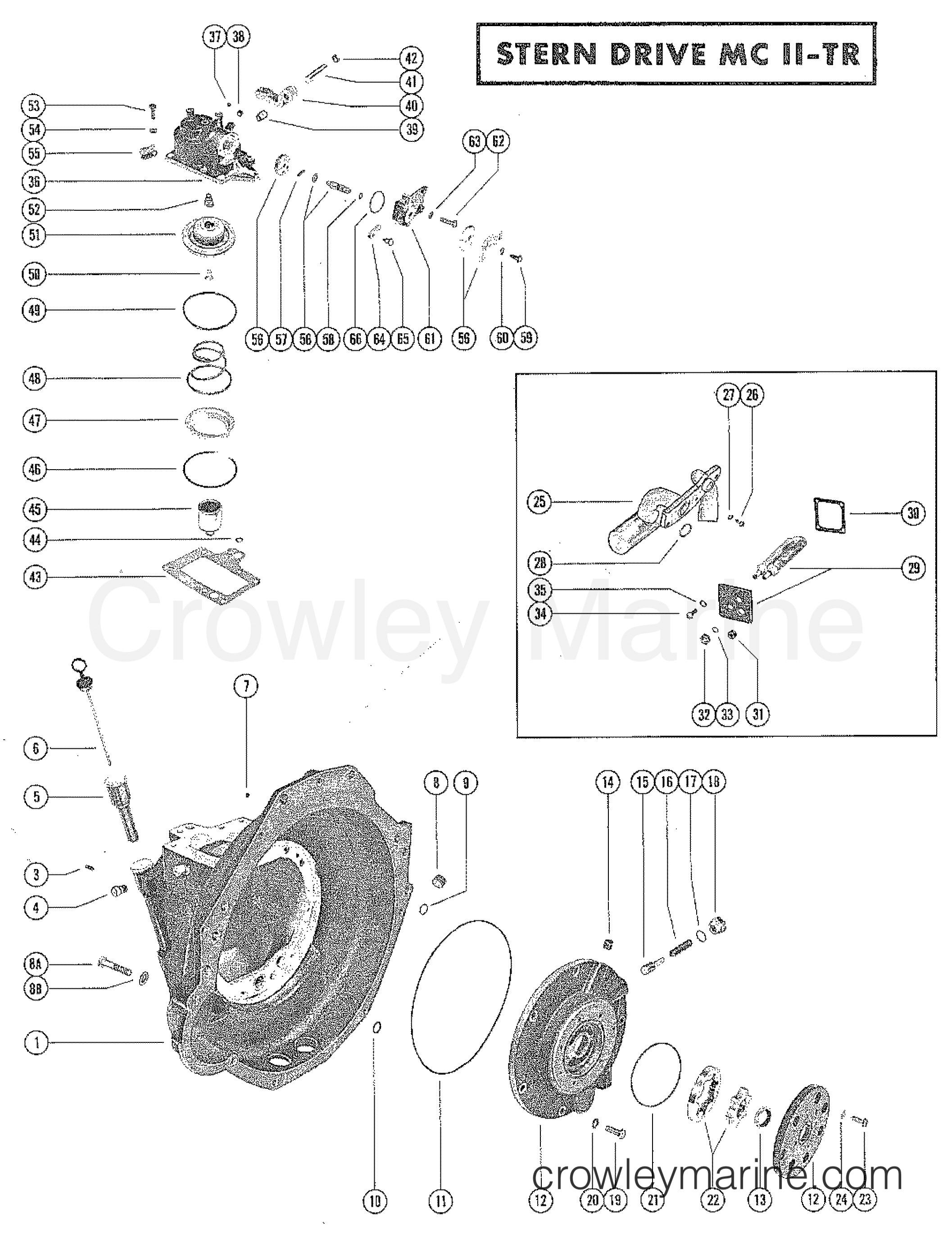 4 3 Mercruiser Engine Diagram 2 Transmission assembly Stern Drive Mc Ii Tr Serial Range