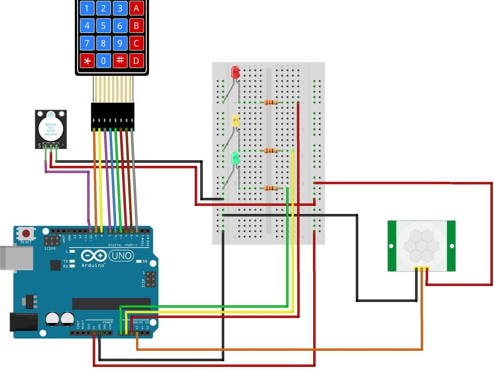 Circuit Diagram Maker Arduino Motion Sensing Alarm with Keypad & Password with Images Of Circuit Diagram Maker Arduino