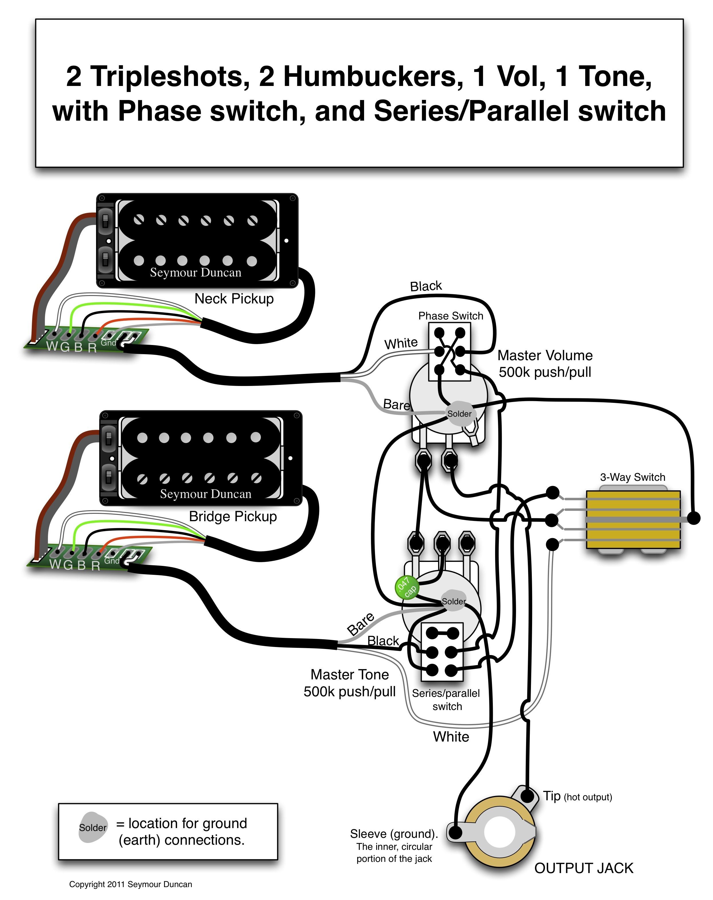 How To Wire A Humbucker 1 Volume 1 Tone