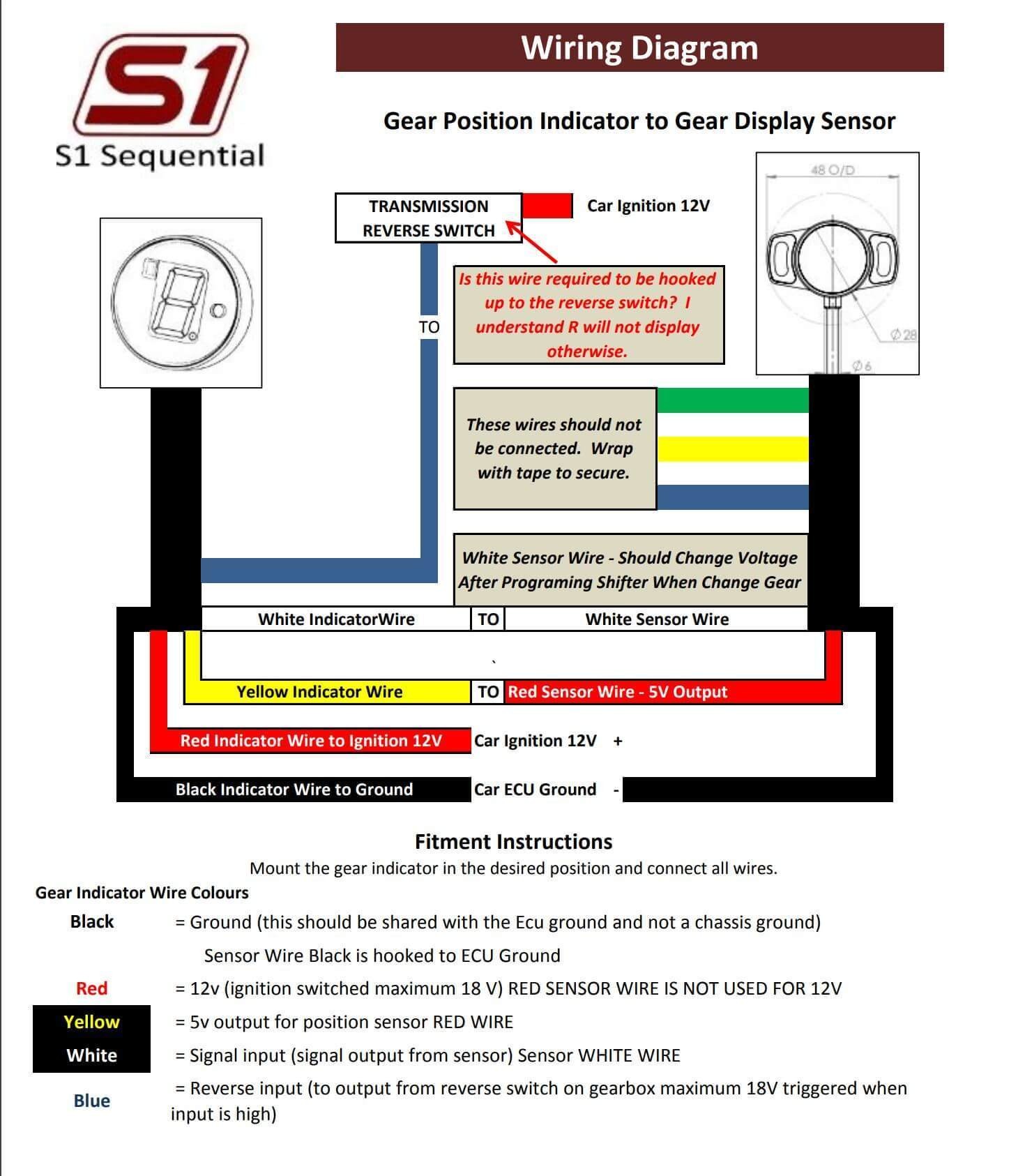 S1 Switch Wiring Diagram Gear Indicator Instructions S1 Sequential