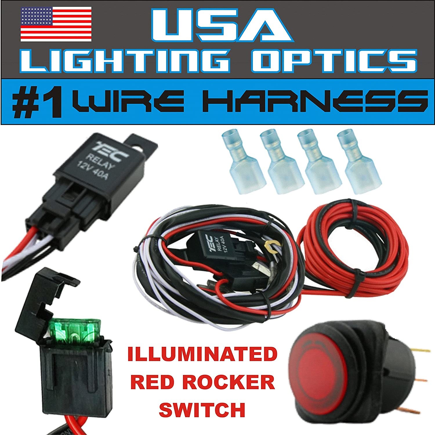 Will A Yamaha Kodiak 450 Wiring Harness Work On A 400 1 40 Amp Universal Wiring Harness for F Road Led Light Bars Relay On Off Switch and Led Work Light Lamps atv Utv Truck Suv Polaris Razor Rzr Of Will A Yamaha Kodiak 450 Wiring Harness Work On A 400