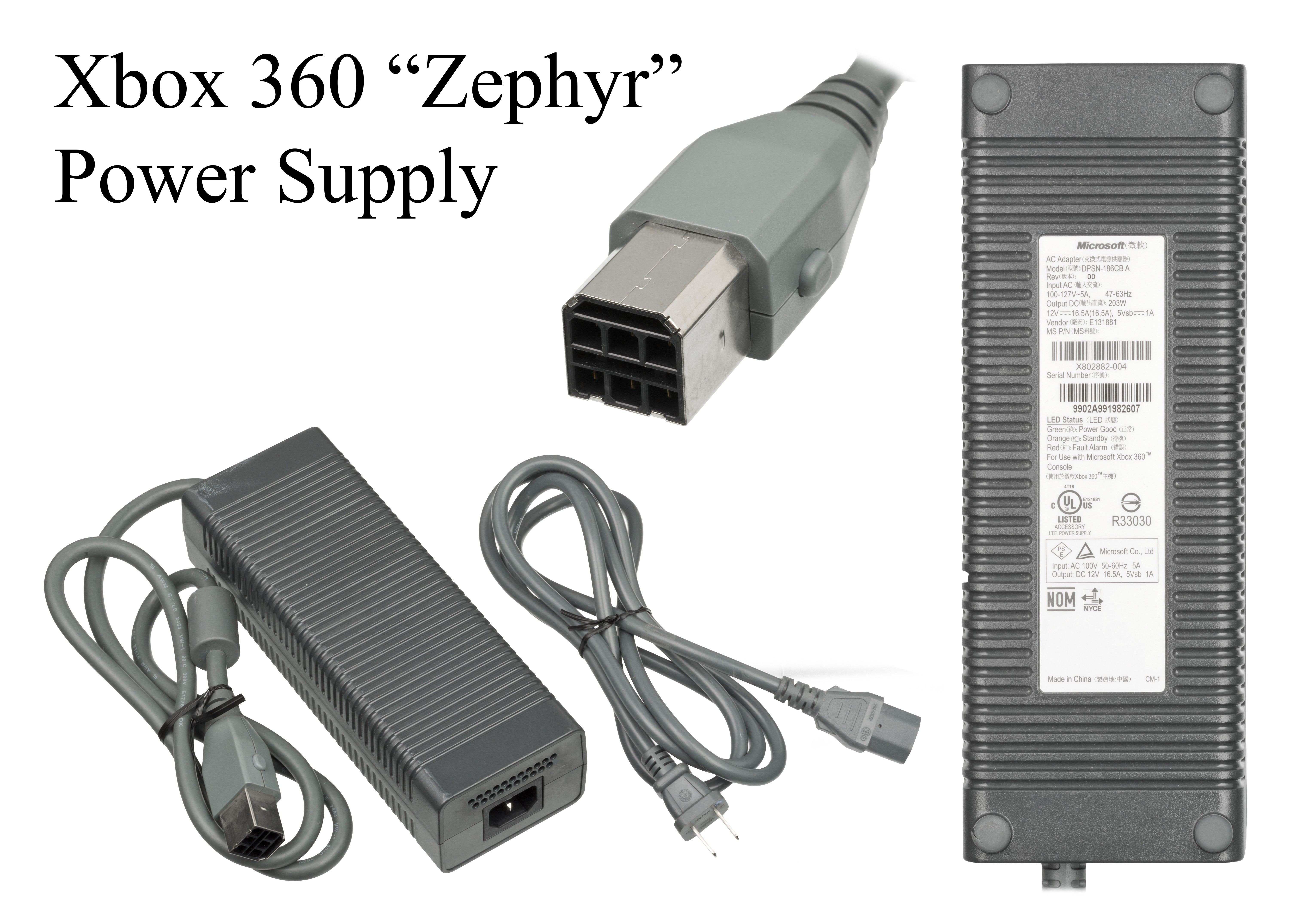 Xbox 360 E Power Supply Pinout File Microsoft Xbox 360 Power Supply Zephyr Wikimedia