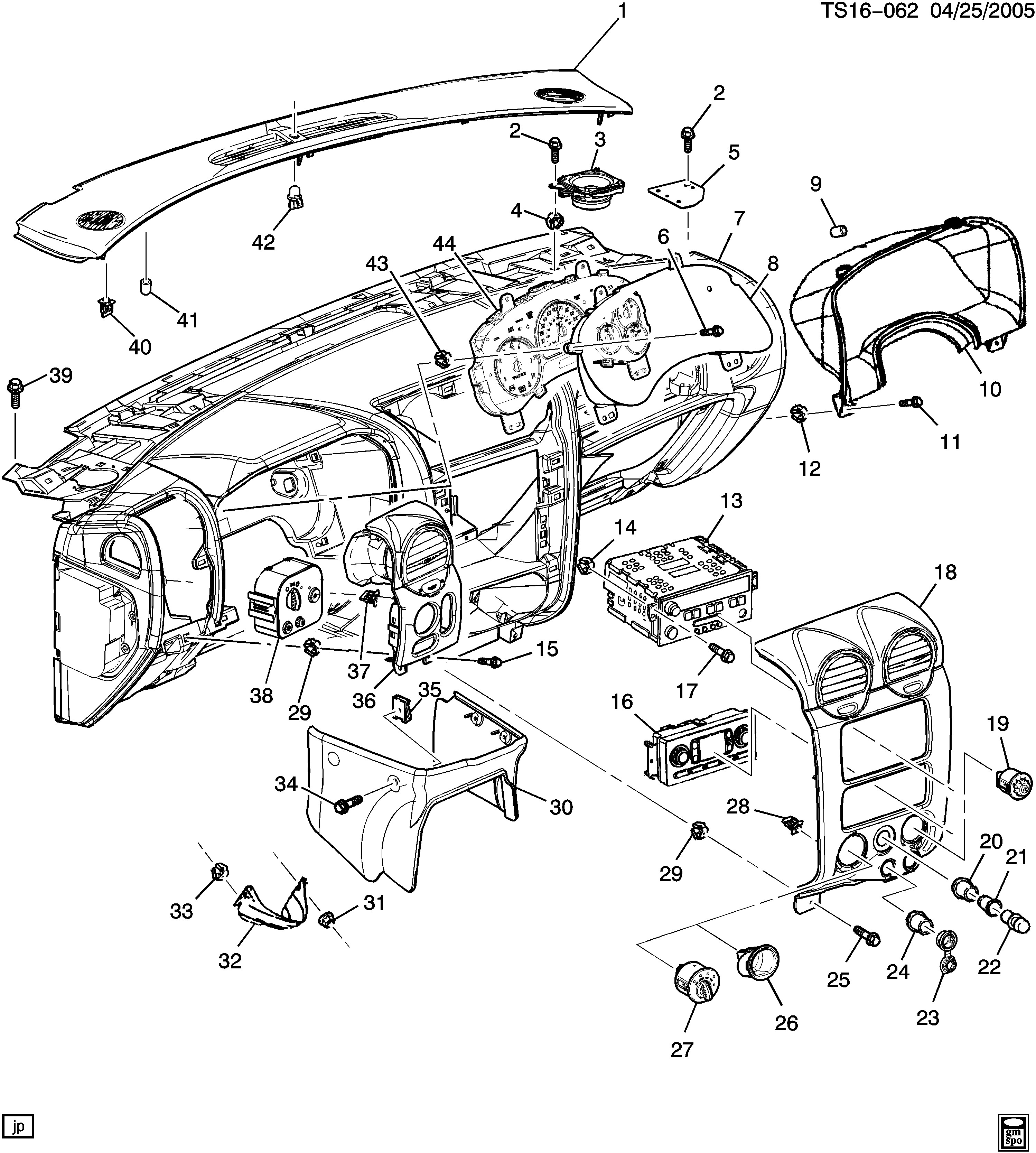 Diagramade Trailblazer Trailblazer 4wd Instrument Panel &amp; Parts Part 2