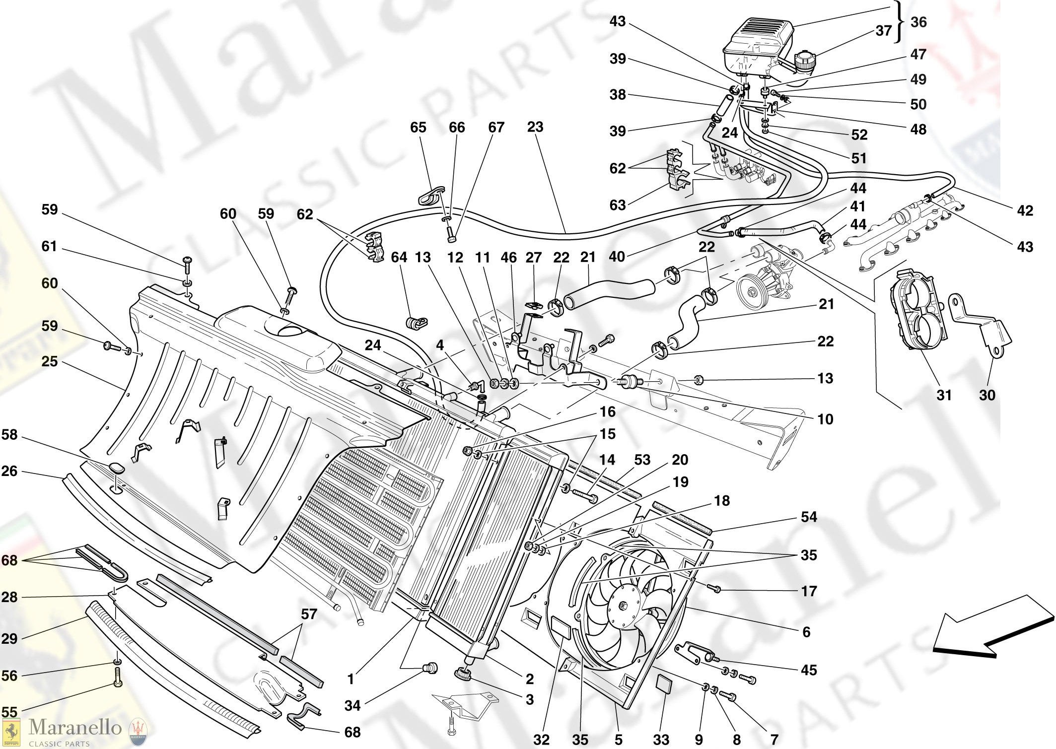 Radiator Parts Diagram 026 Cooling System Radiator and Header Tank Parts