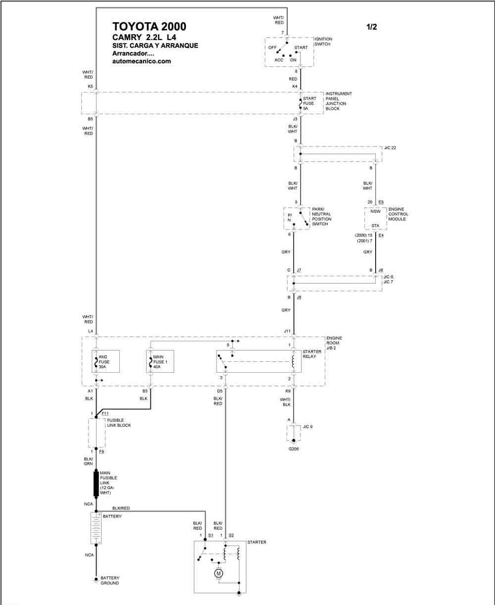 2000 toyota Camry 30 Diagrama toyota Diagramas Esquemas Sistema De Carga Y Arranque Of 2000 toyota Camry 30 Diagrama