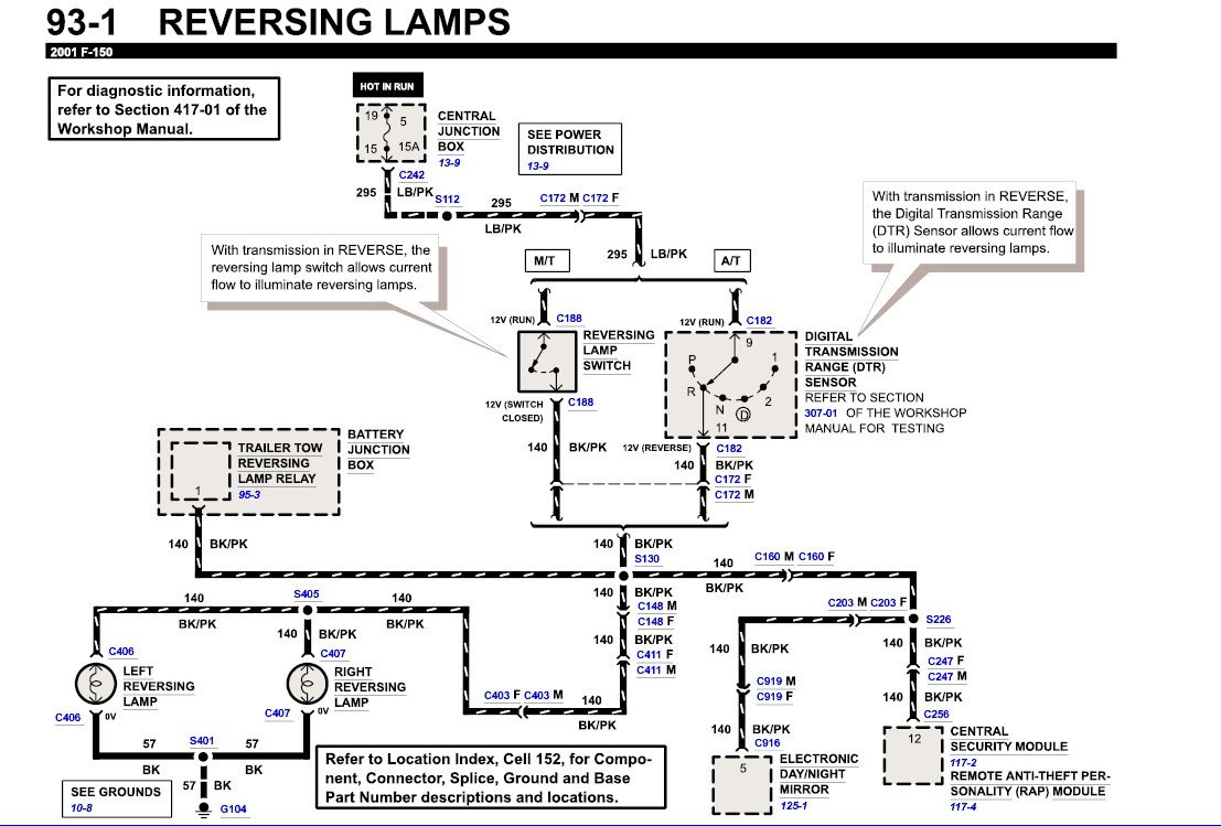 2001 ford F150 Interior Lights Wiring Diagram 2001 F150 Reverse Lights Stopped Working
