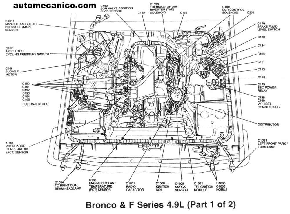 91 F150 4.9l Engine Drawings ford Sensores Light Trucks Vans 1991 94 Of 91 F150 4.9l Engine Drawings