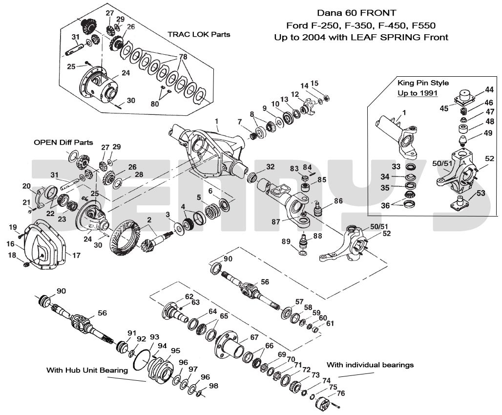 Assemble 2001 ford F350 Dana 60 Front Axle Diagram 1999 2000 2001 2002 2003 2004 ford F 250 F 350 Super Duty Single Rear Wheel Only New Front