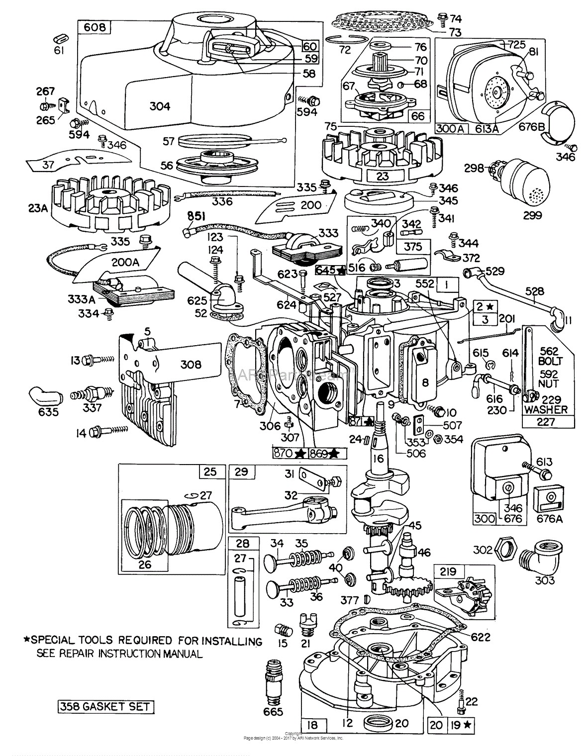 Briggs and Stratton Parts Diagrams Briggs and Stratton 4001 08 Parts Diagram for Plete Engine assembly