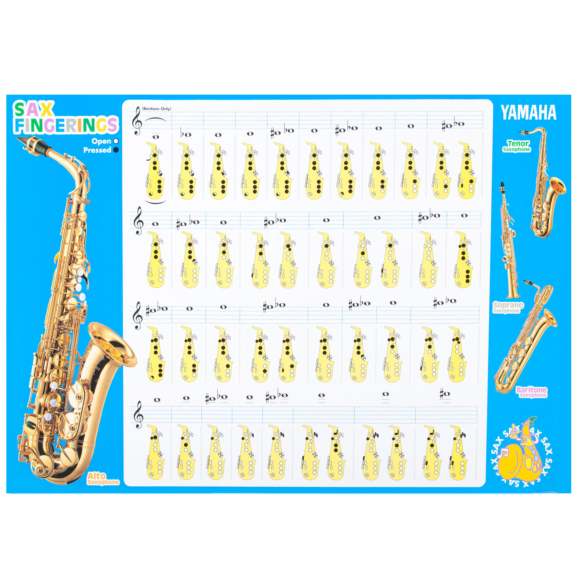Saxophone Fingering Charts Yamaha Saxophone Fingering Chart Cosmo Music Of Saxophone Fingering Charts